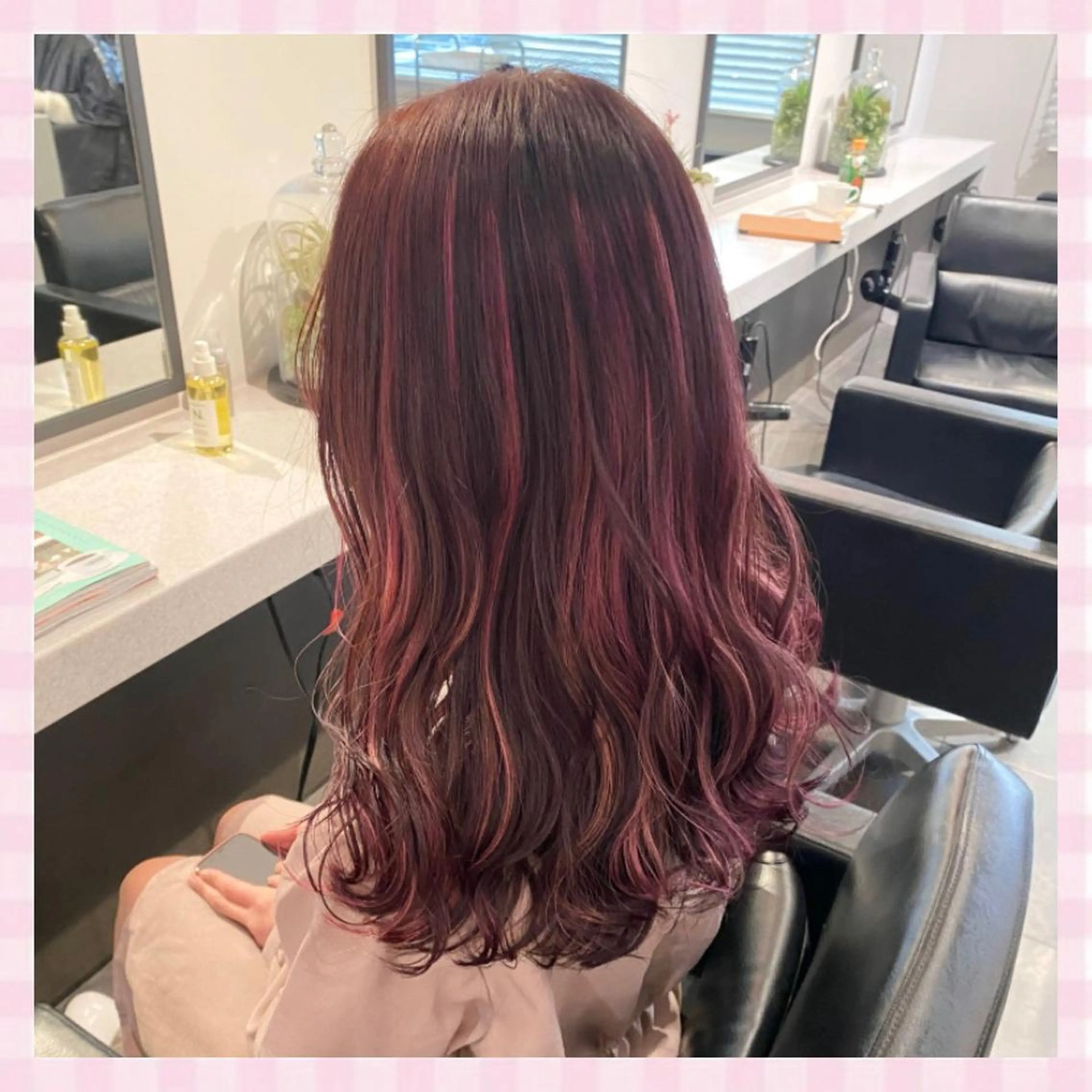 セミロング カラー 💗ガーリーヘア🎀 saki💗のヘアスタイル