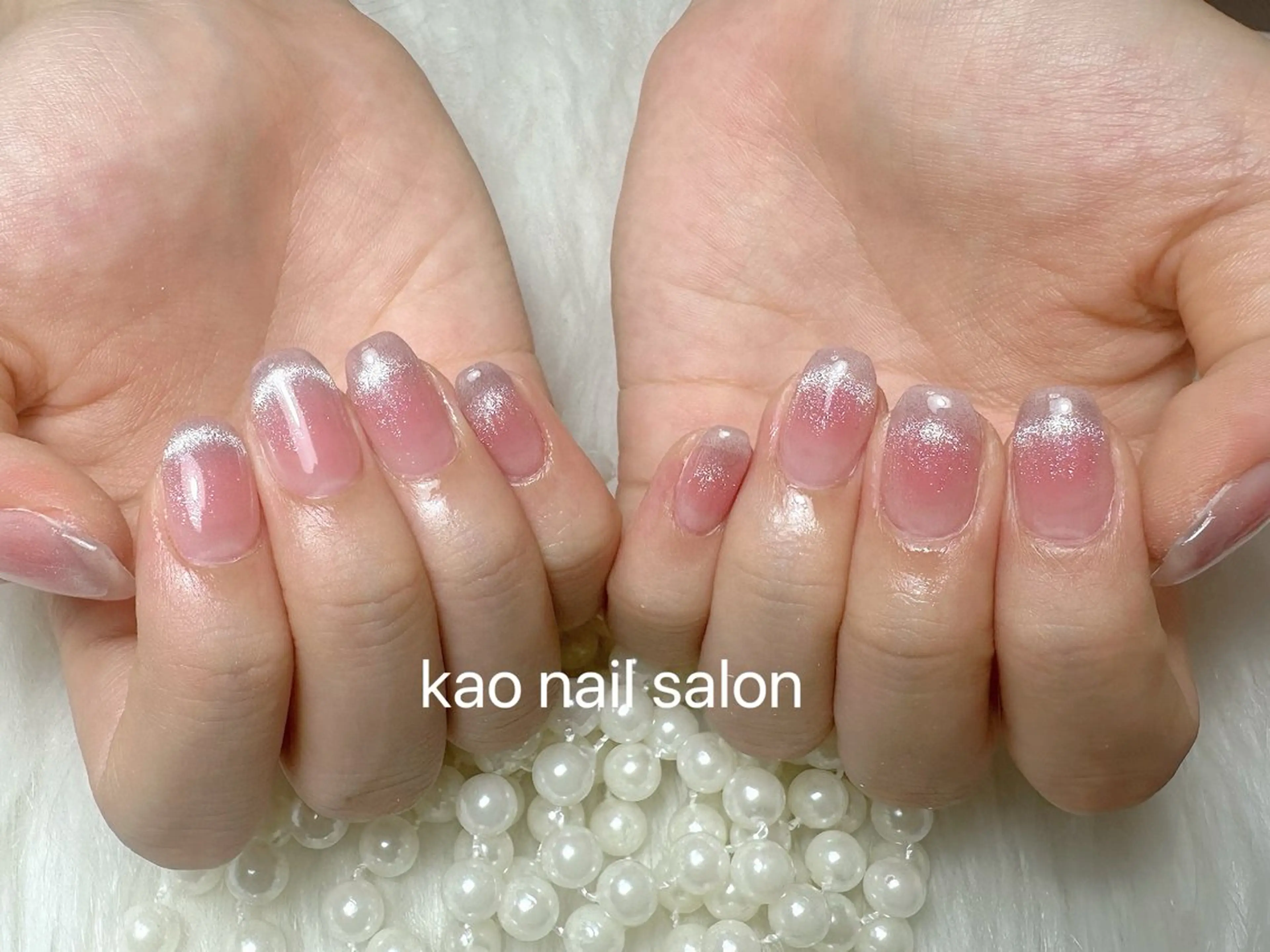 ネイル チークネイル フレンチネイル マグネットネイル マグネットフレンチ ハンドネイル kao nail マグネット/長さだしのネイルデザイン