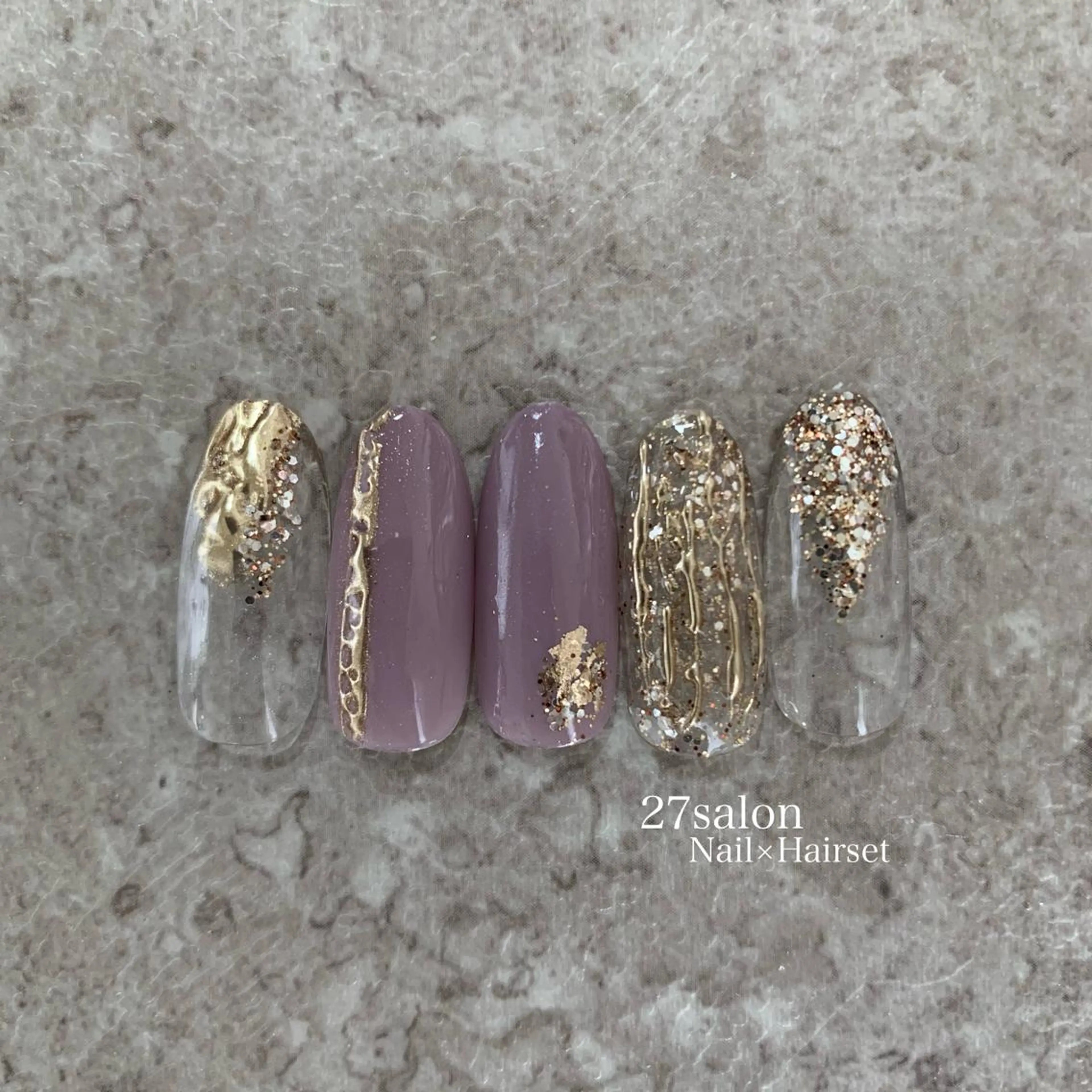 ネイル パープル 春ネイル 27salon yuinaのネイルデザイン