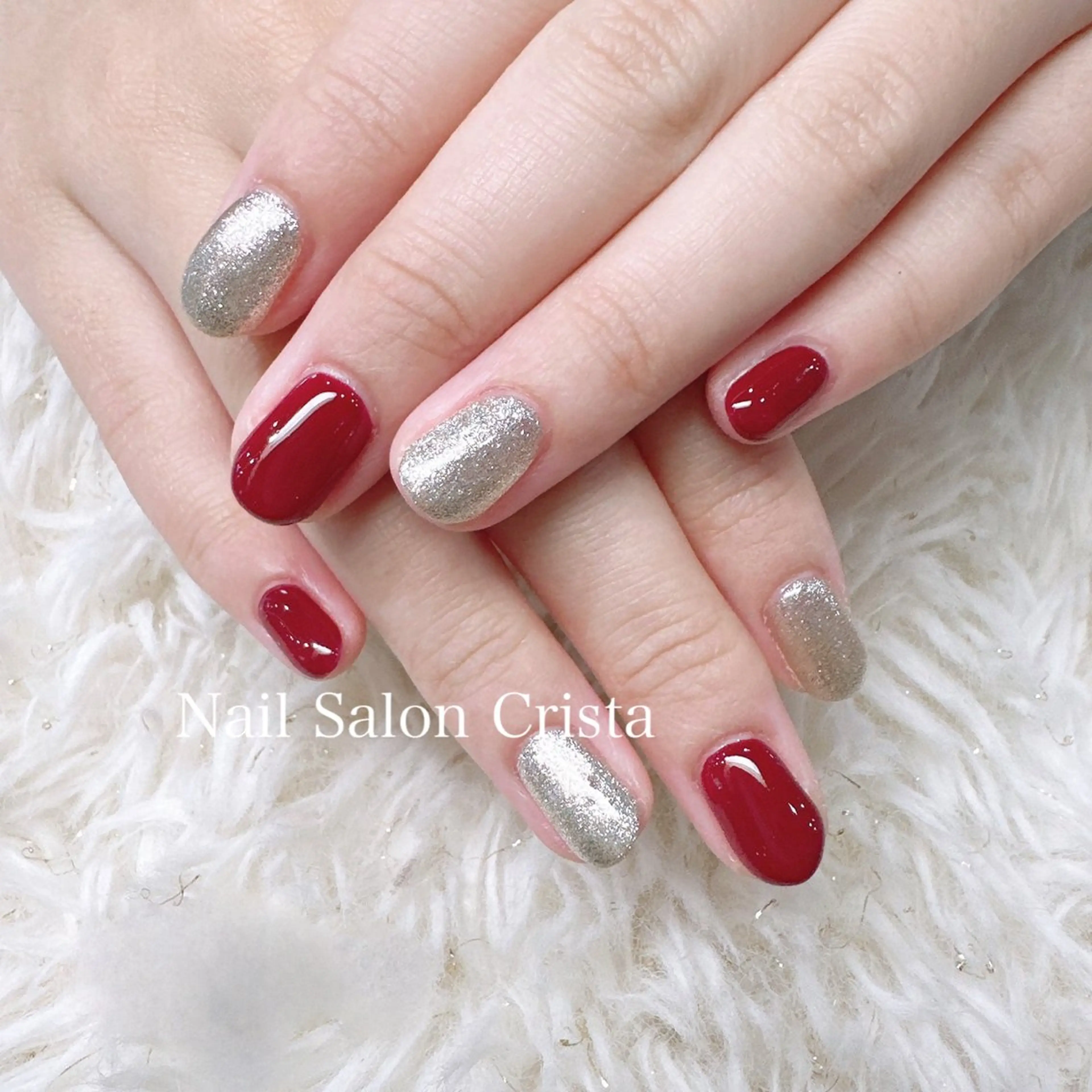 ネイル ジェルネイル パラジェル 赤色 ハンドネイル CRISTA所属・CRISTA MOMOのネイルデザイン