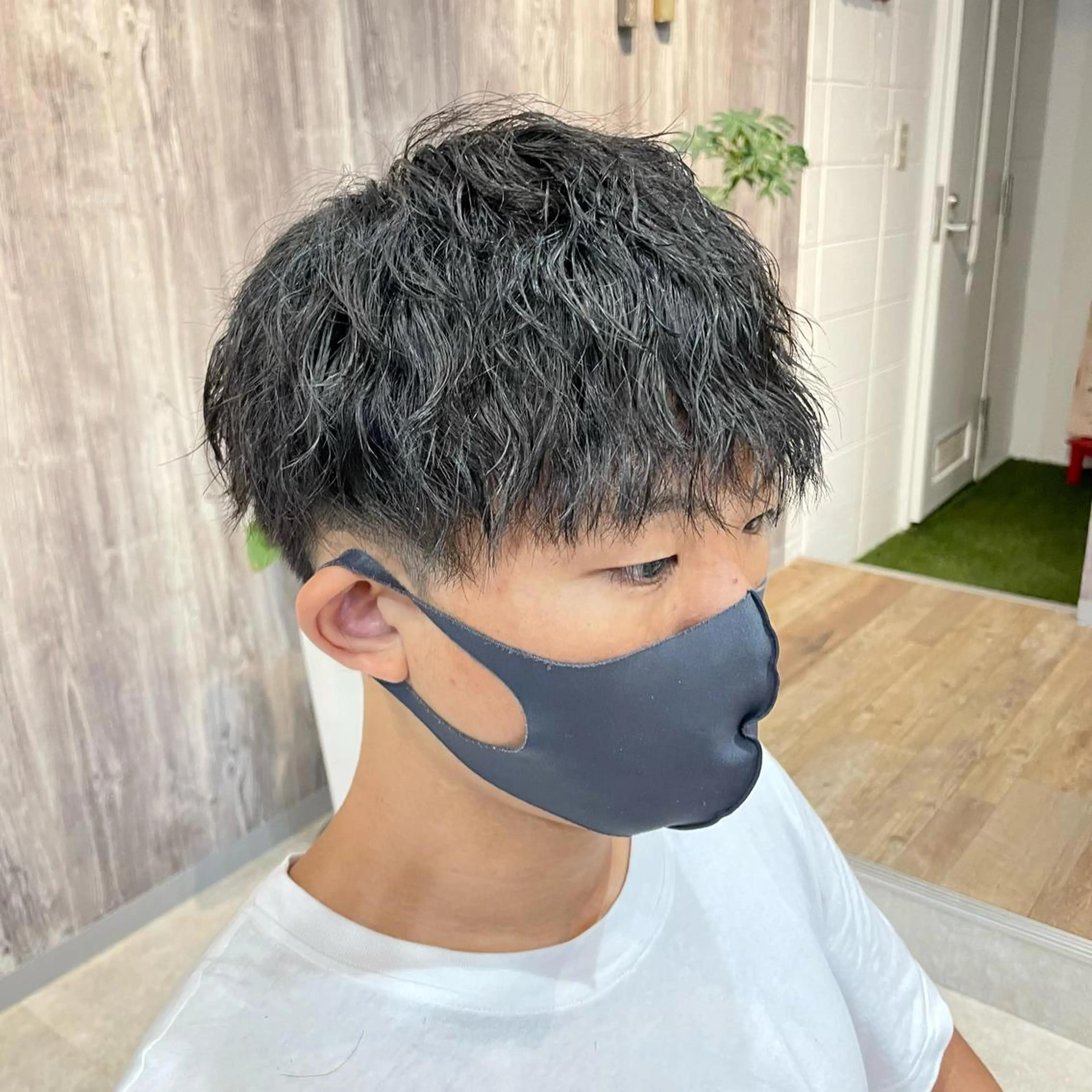 ショート メンズ Geniee horie所属・ともや 髪質改善縮毛矯正のヘアスタイル