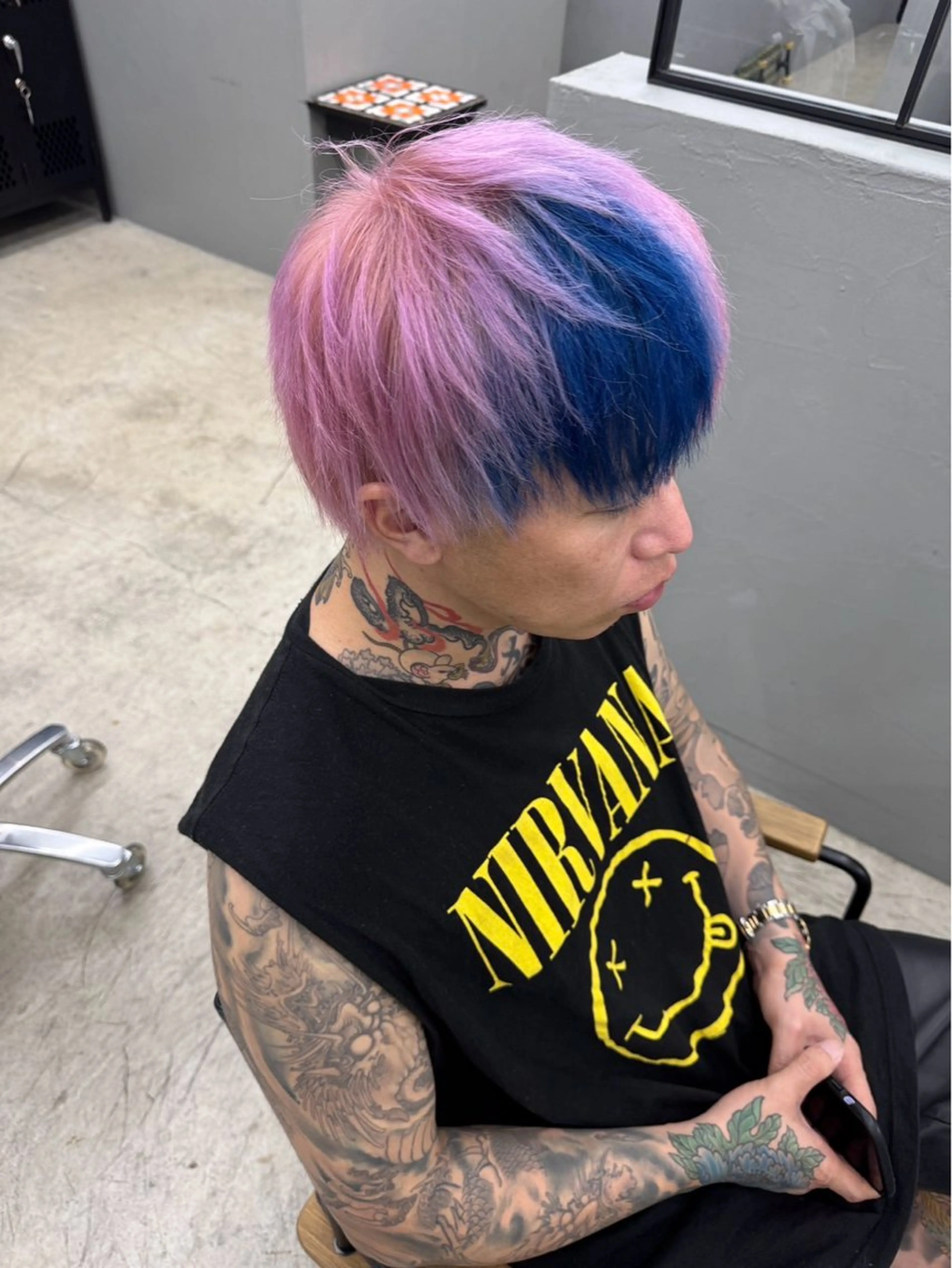 ミディアム カラー メンズ専門サロン wokeのヘアスタイル