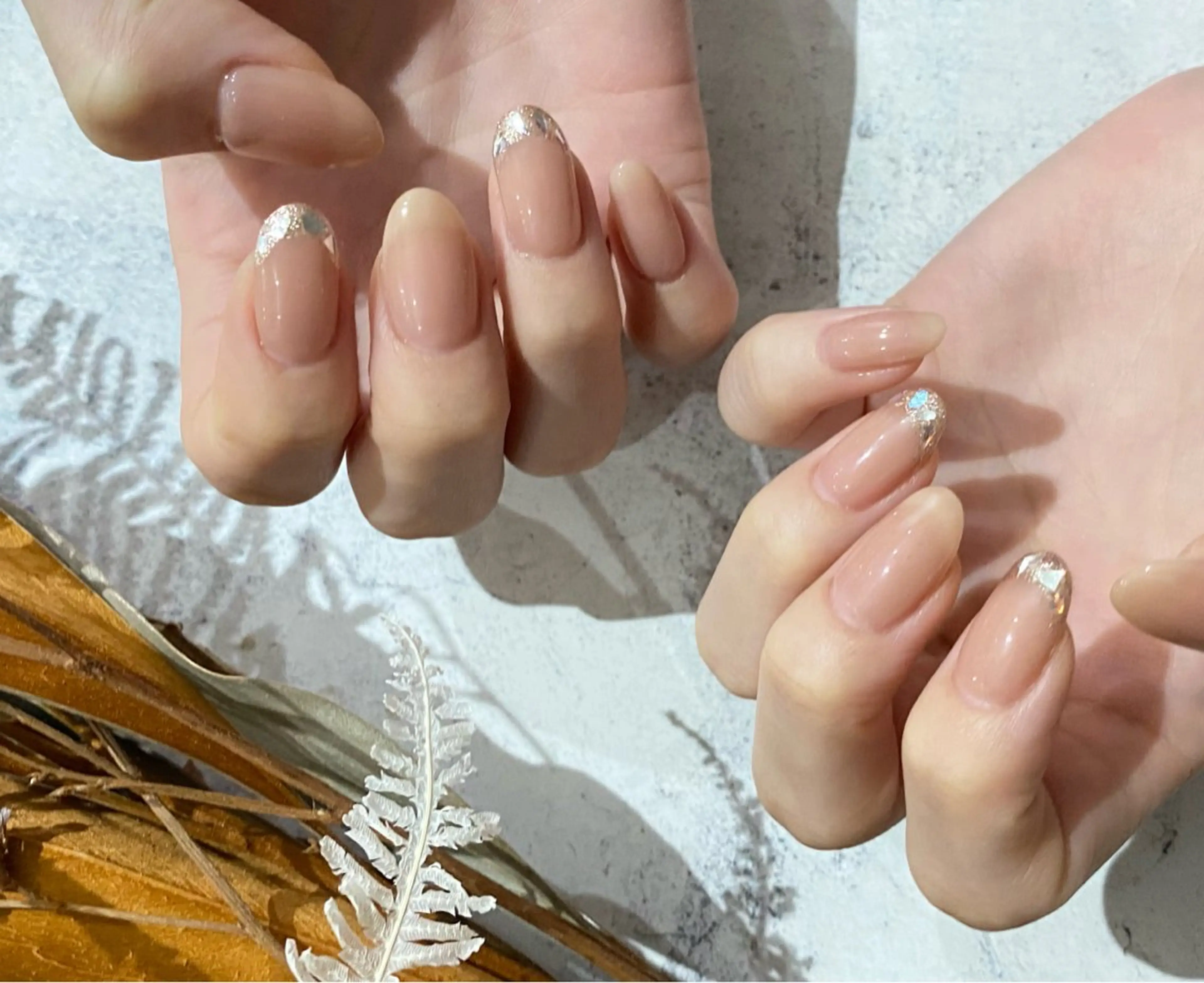 ネイル フレンチネイル ガラスフレンチ ワンカラーネイル N.design mineのネイルデザイン