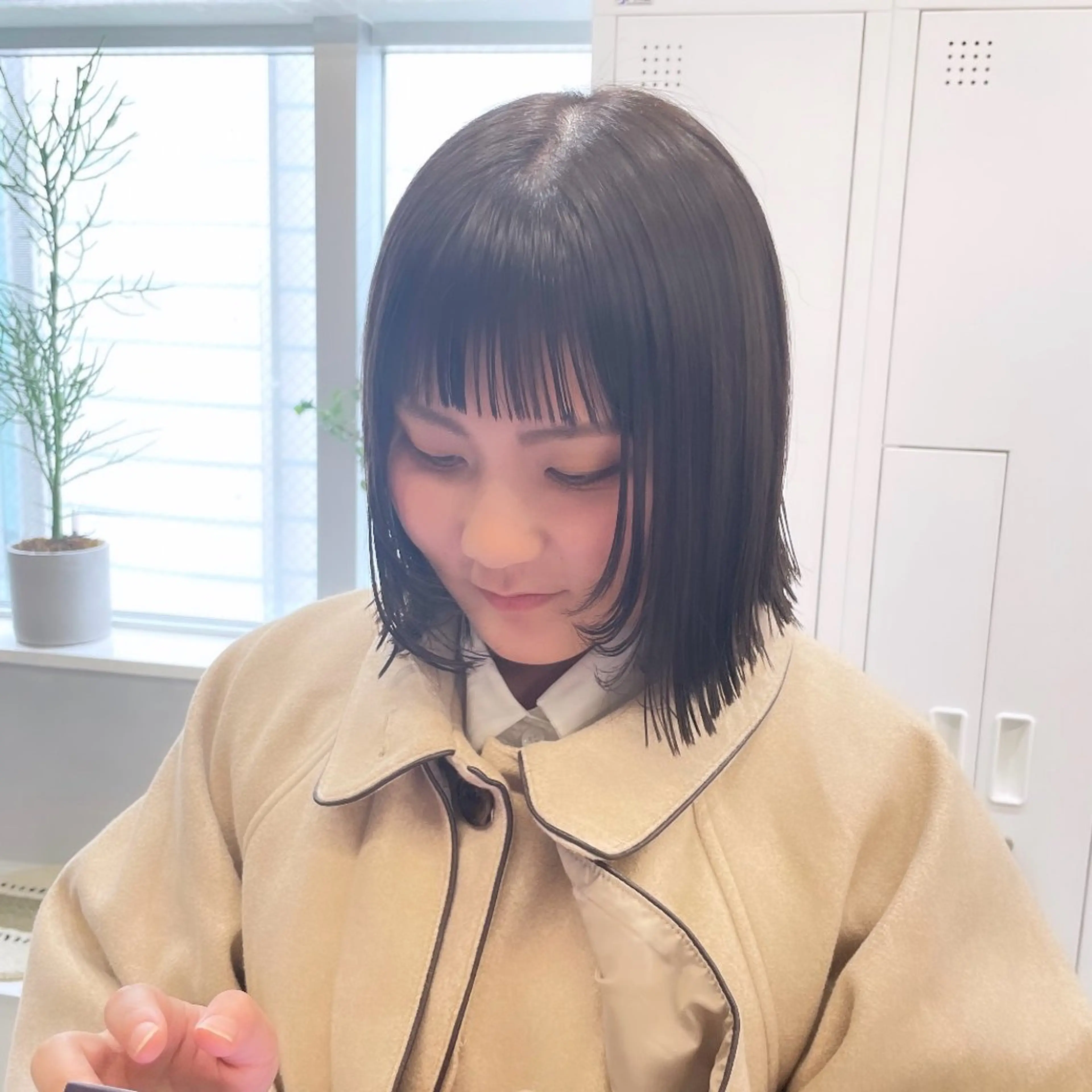 ショート カラー 透明感カラー グレージュ ボブ 顔まわりレイヤー 顔周りカット カット ヘアカラー Rui/透明感カラー 暖色/レイヤーカットのヘアスタイル