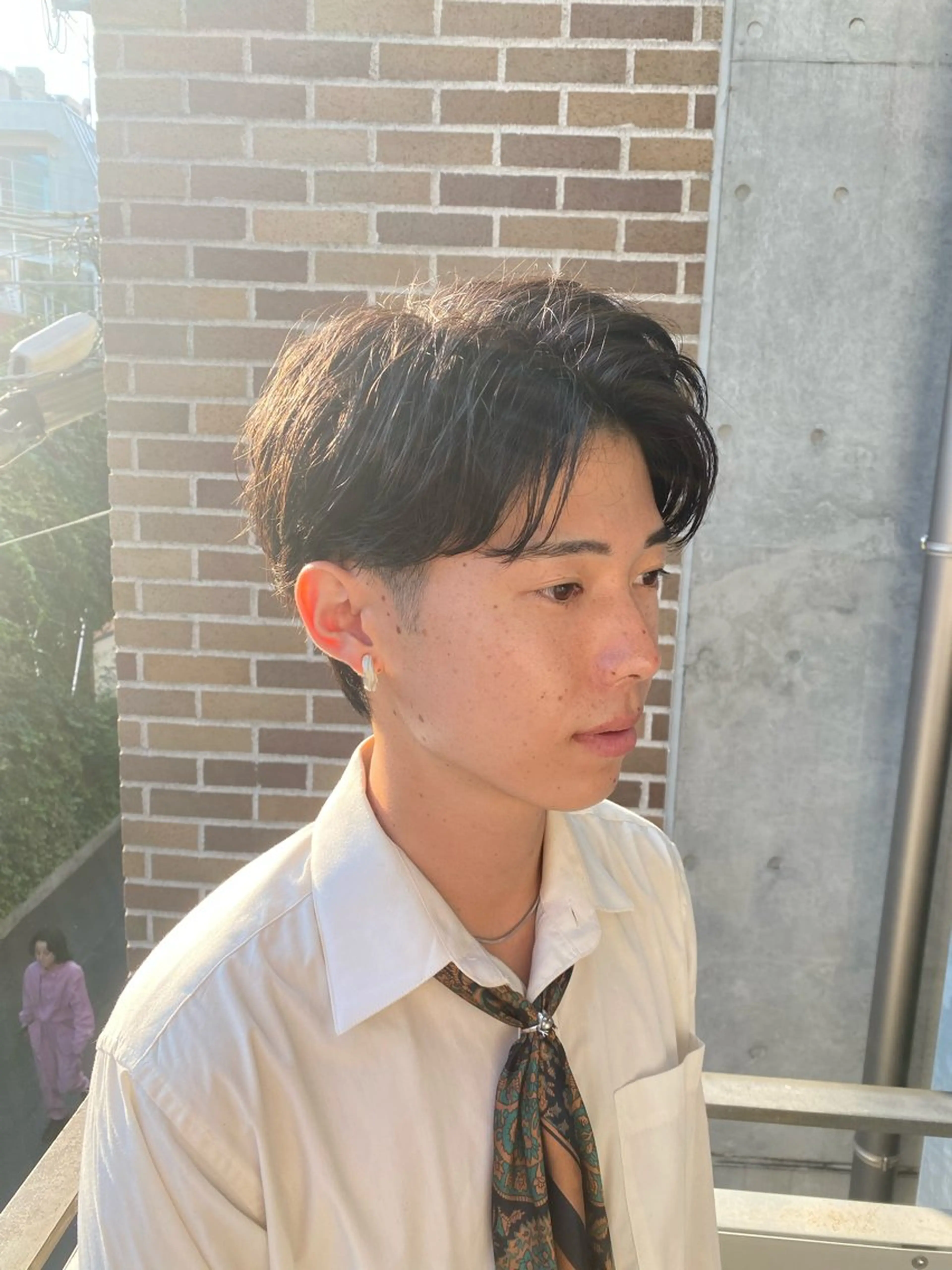 メンズ センターパート カット トリートメント シャドウパーマ/ 波巻パーマYu-Kiのヘアスタイル