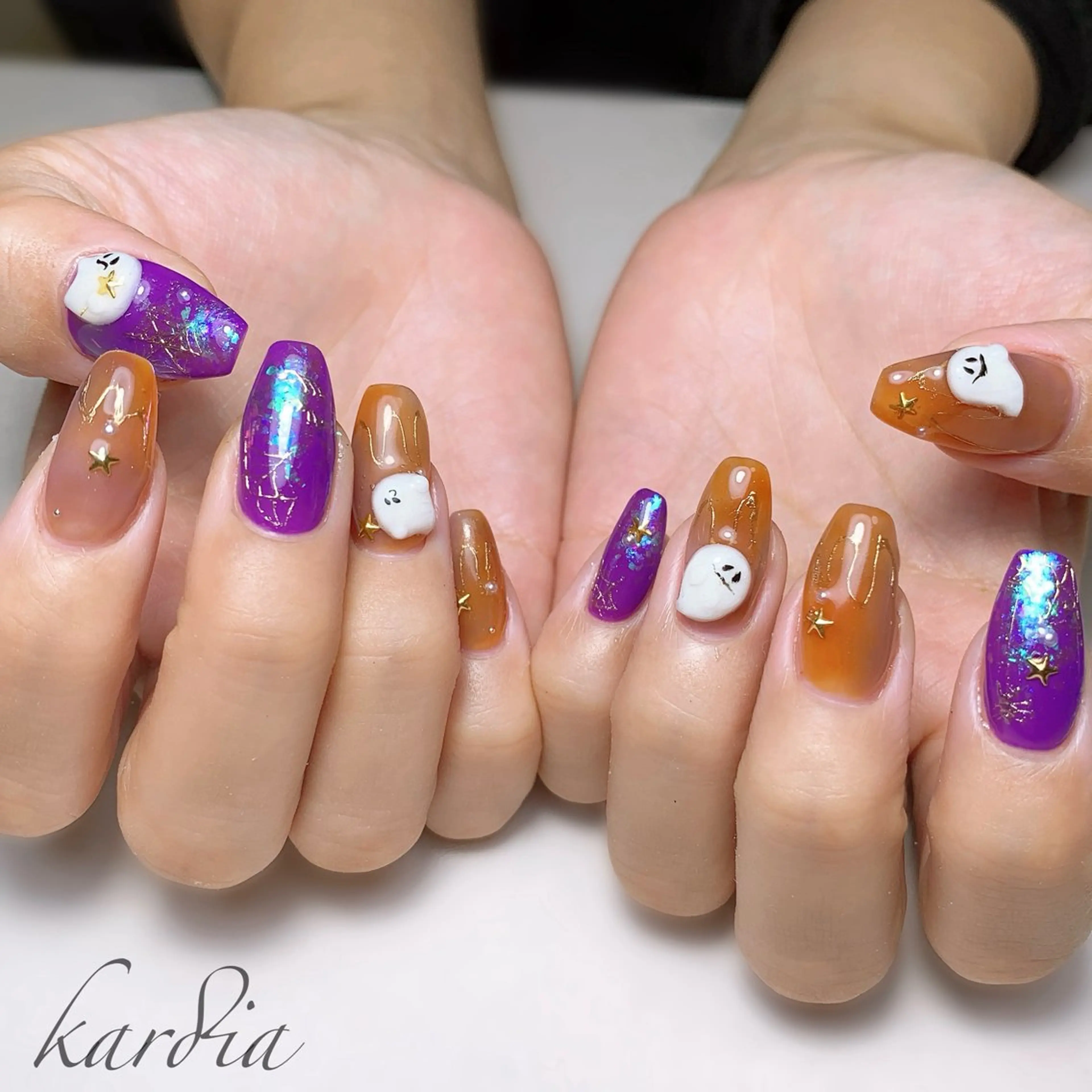 ネイル ハンドネイル καρδιά -ｶﾙﾃﾞｨｱ-のネイルデザイン