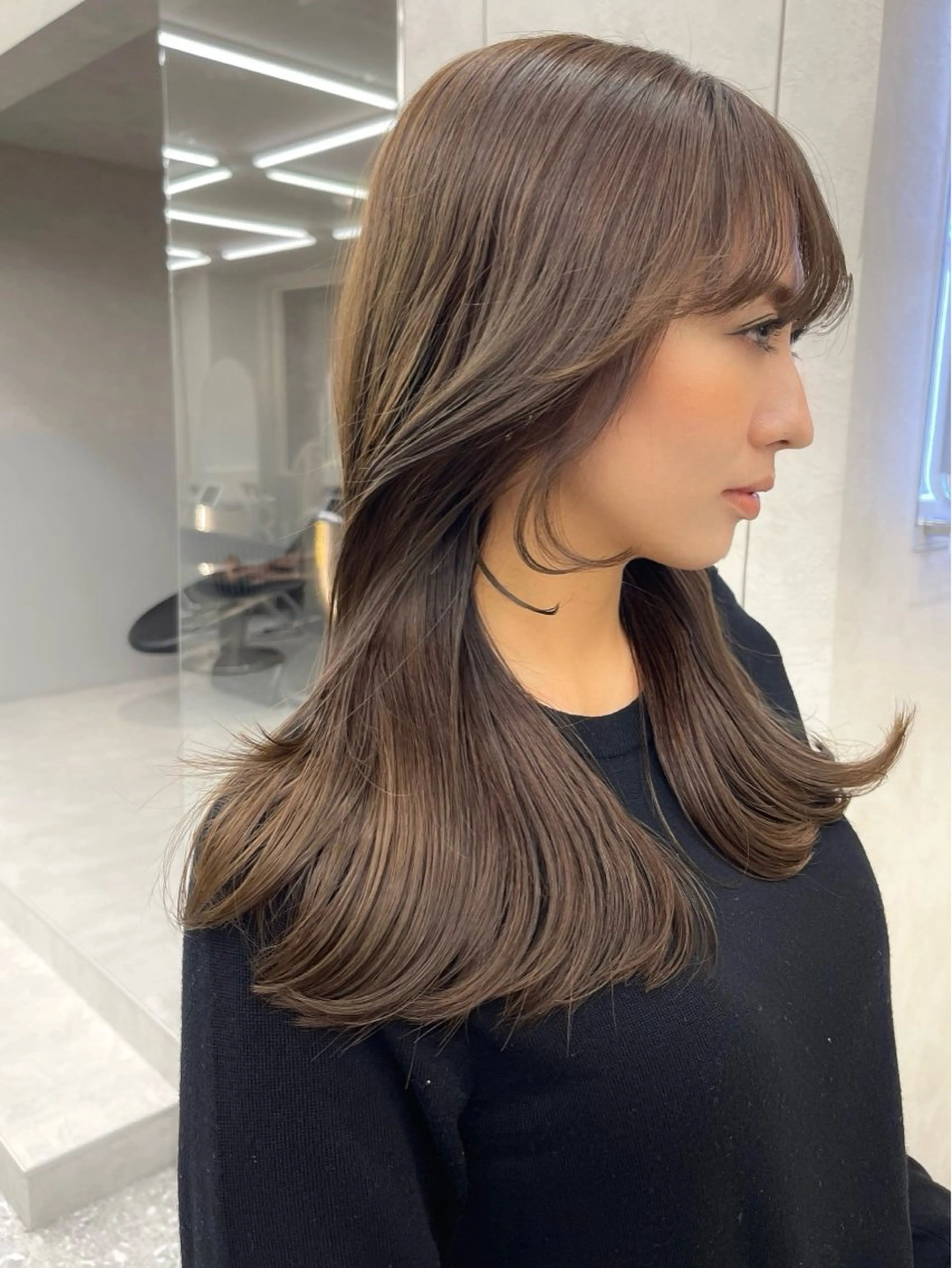 セミロング レイヤーカット カット ヘアカラー トリートメント 顔周り🇰🇷ロンド レイヤー✨カジワラのヘアスタイル