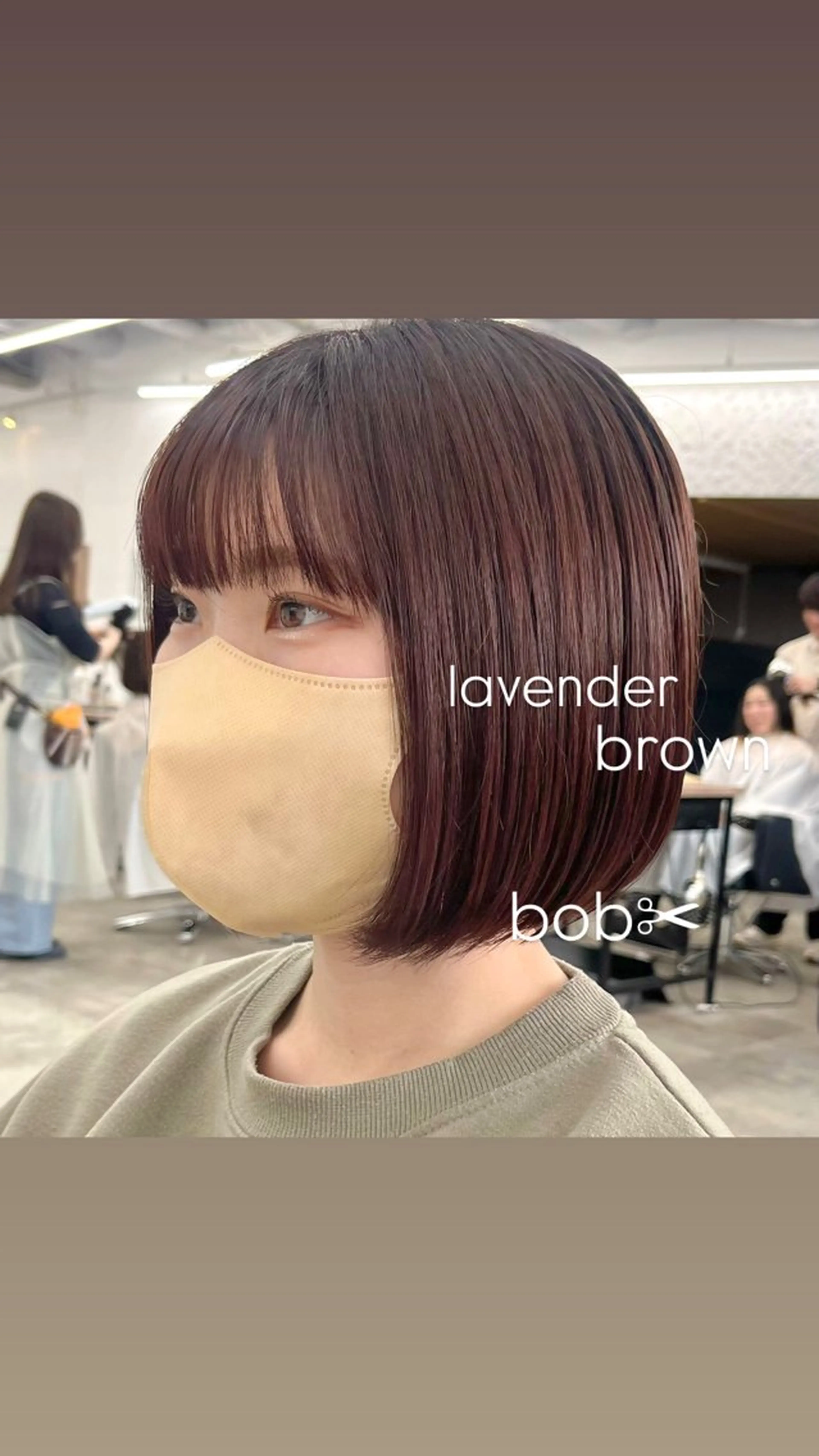 ショート カラー ブラウンカラー ラベンダーカラー ボブ 暖色/艶髪/ボブ/ ショート/Ayaのヘアスタイル