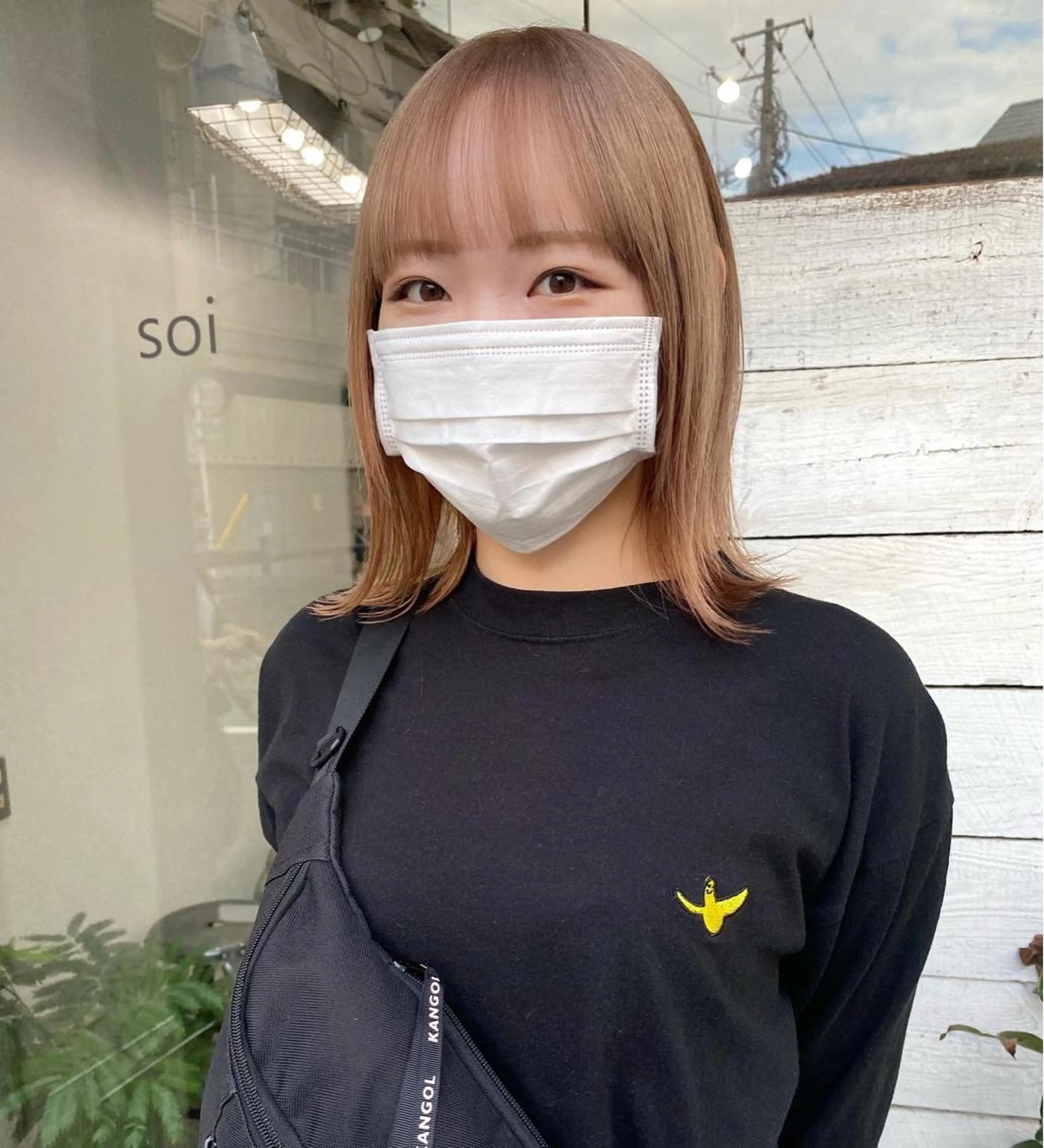 ミディアム カラー ベージュカラー ブロンド ブロンドベージュ カット ヘアカラー トリートメント 森貴裕/ベージュ/ パーマ/オリーブのヘアスタイル