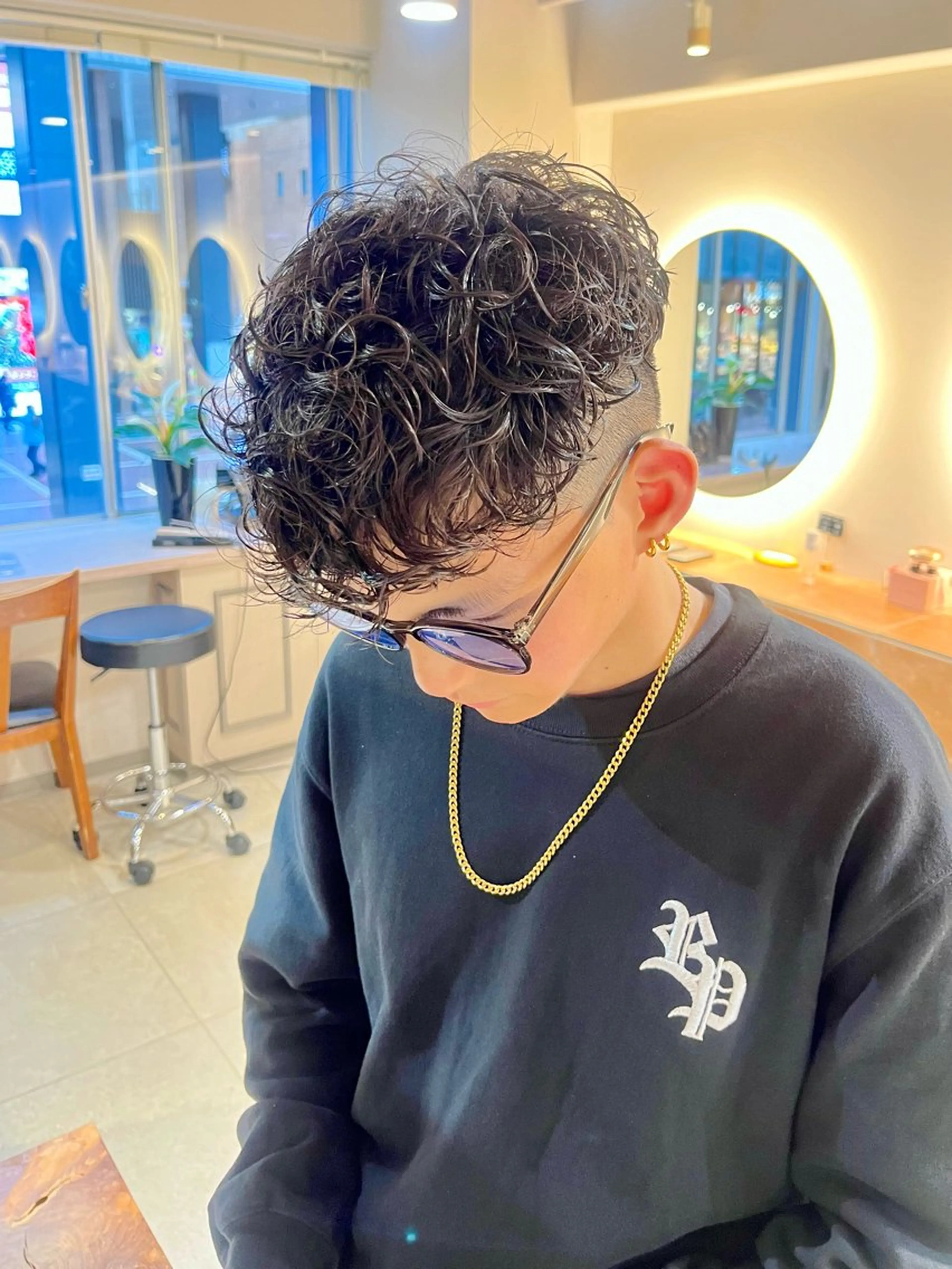 ショート パーマ メンズ スペインカール カット パーマ 田中 旭 横浜メンズ特化のヘアスタイル