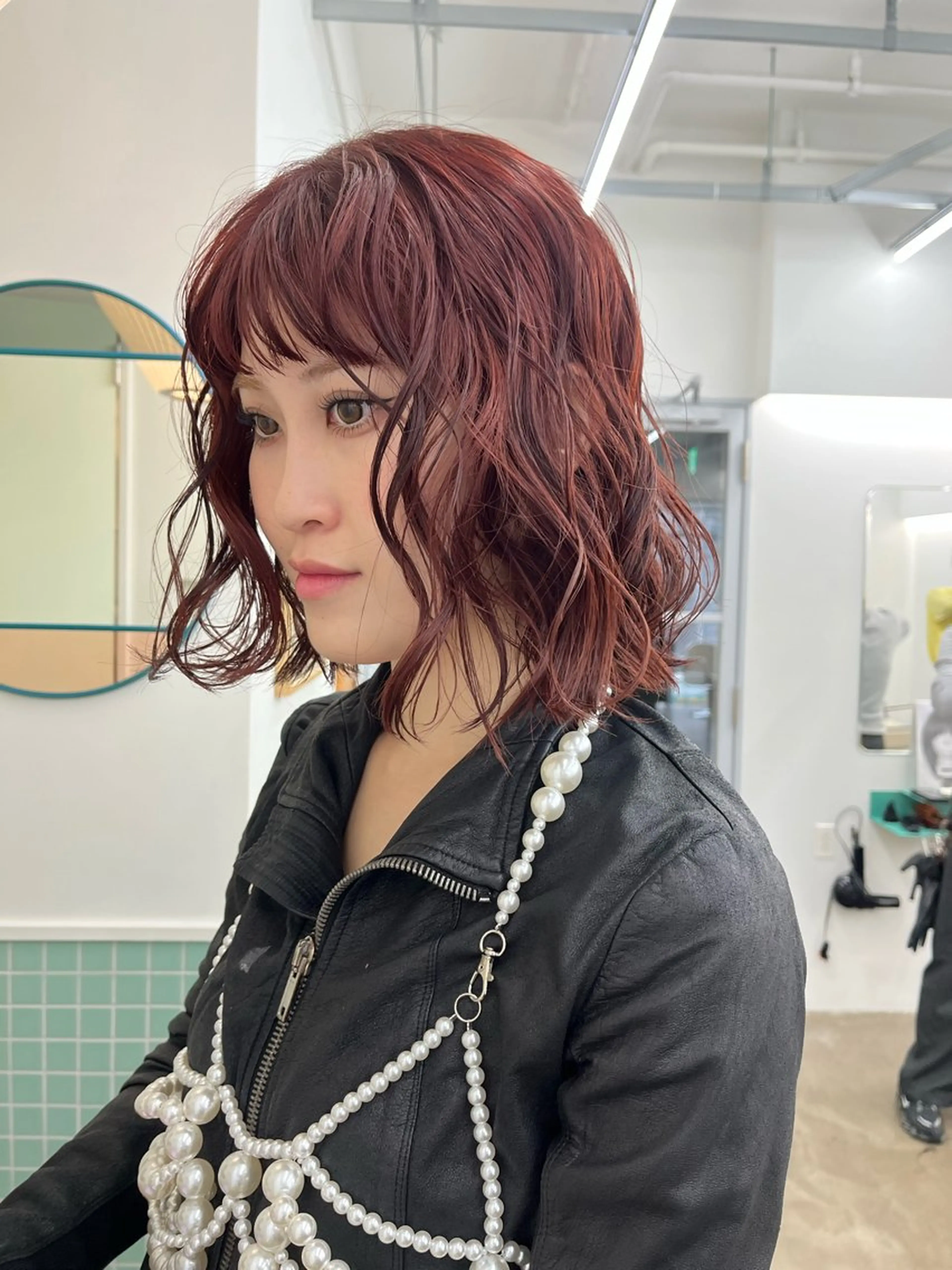 ミディアム ヘアカラー トリートメント レイヤー/ケアパーマ /ニュアンス/モードのヘアスタイル