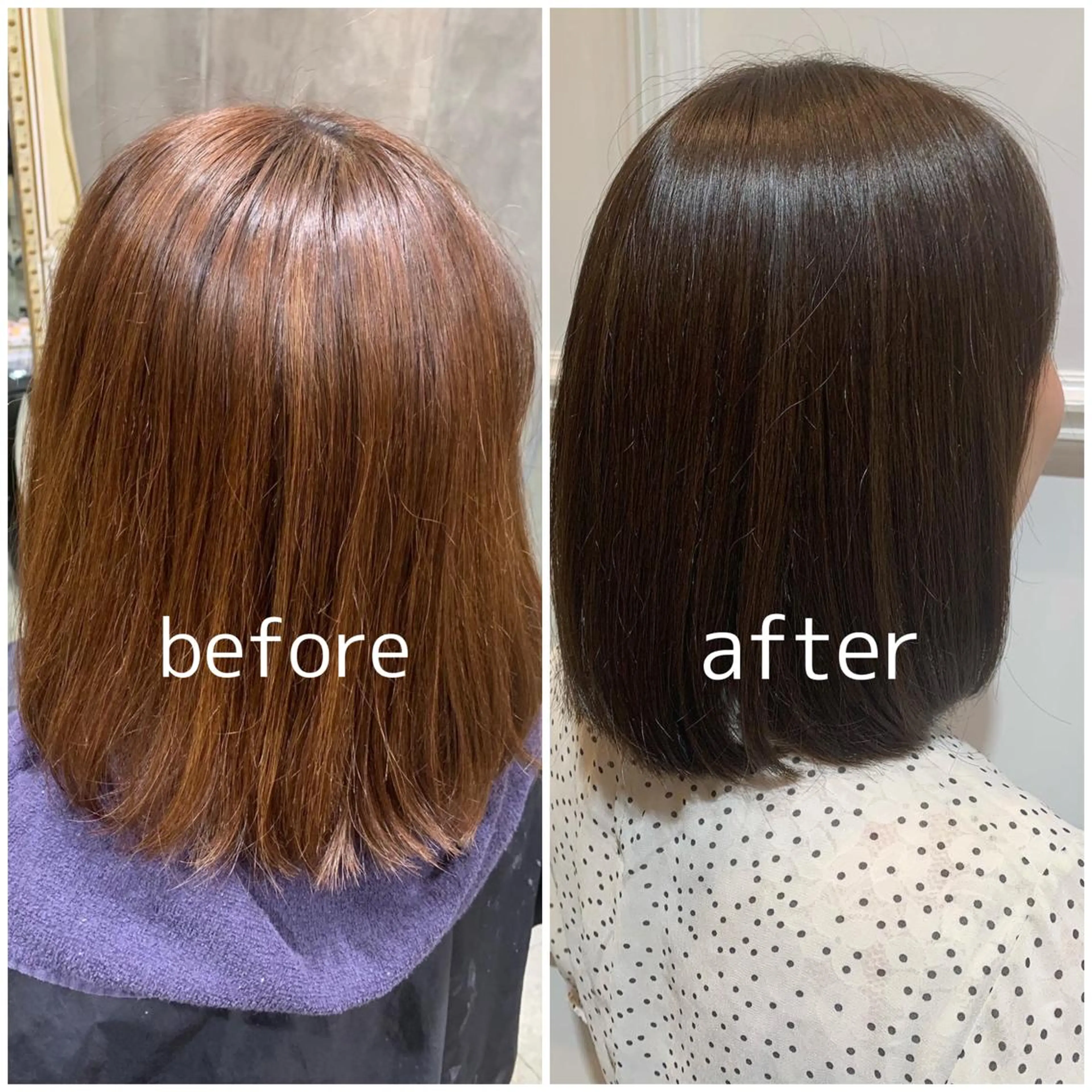 ミディアム カラー アッシュ ブラウンカラー 透明感カラー 髪質改善カラー&TR 縮毛矯正/弱酸性矯正のヘアスタイル