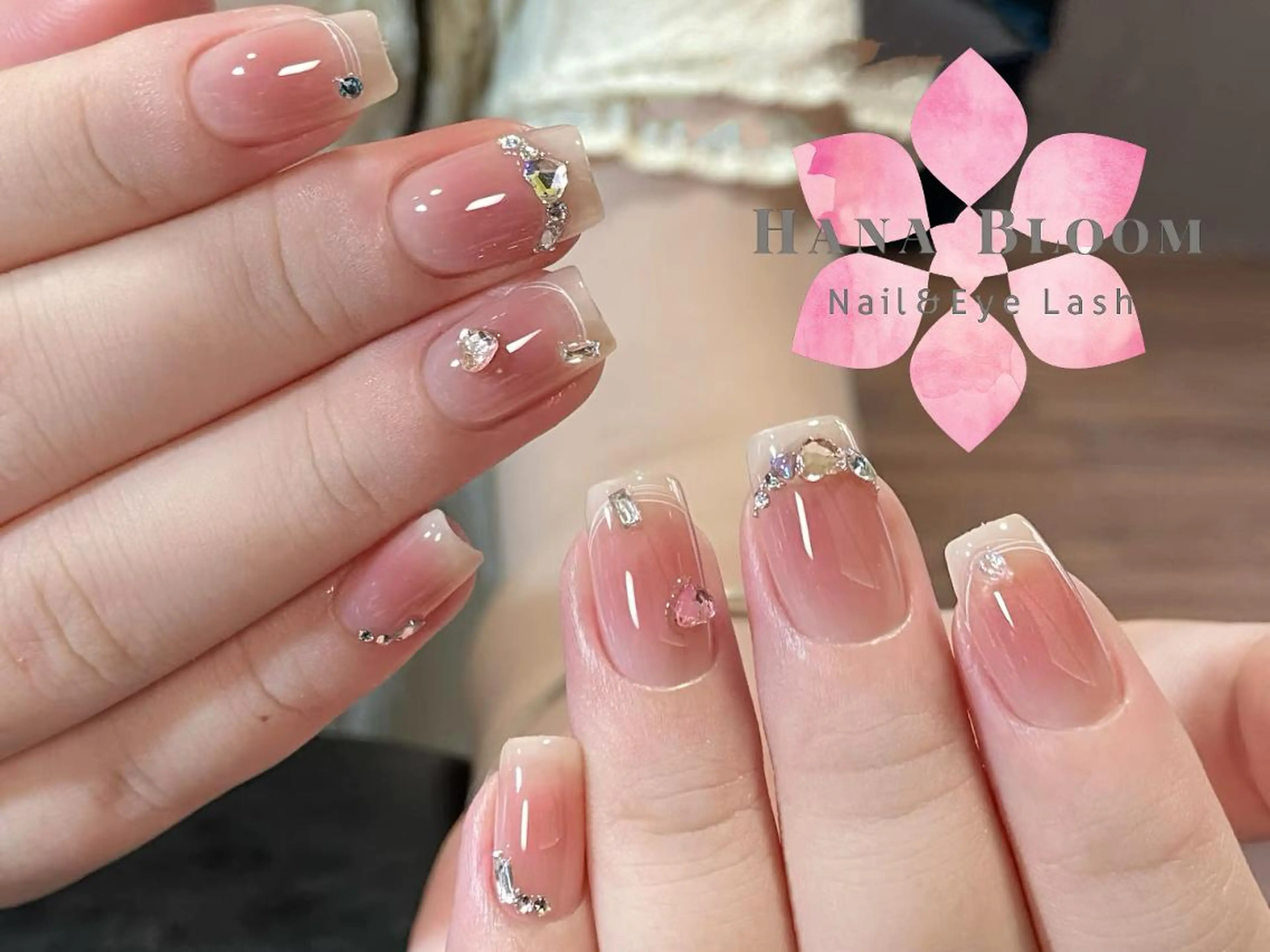ネイル フレンチネイル ジェルネイル マグネットネイル ミラーネイル 持ち込み ハンドネイル ハンドケア Hana Bloom Nail Salonのネイルデザイン