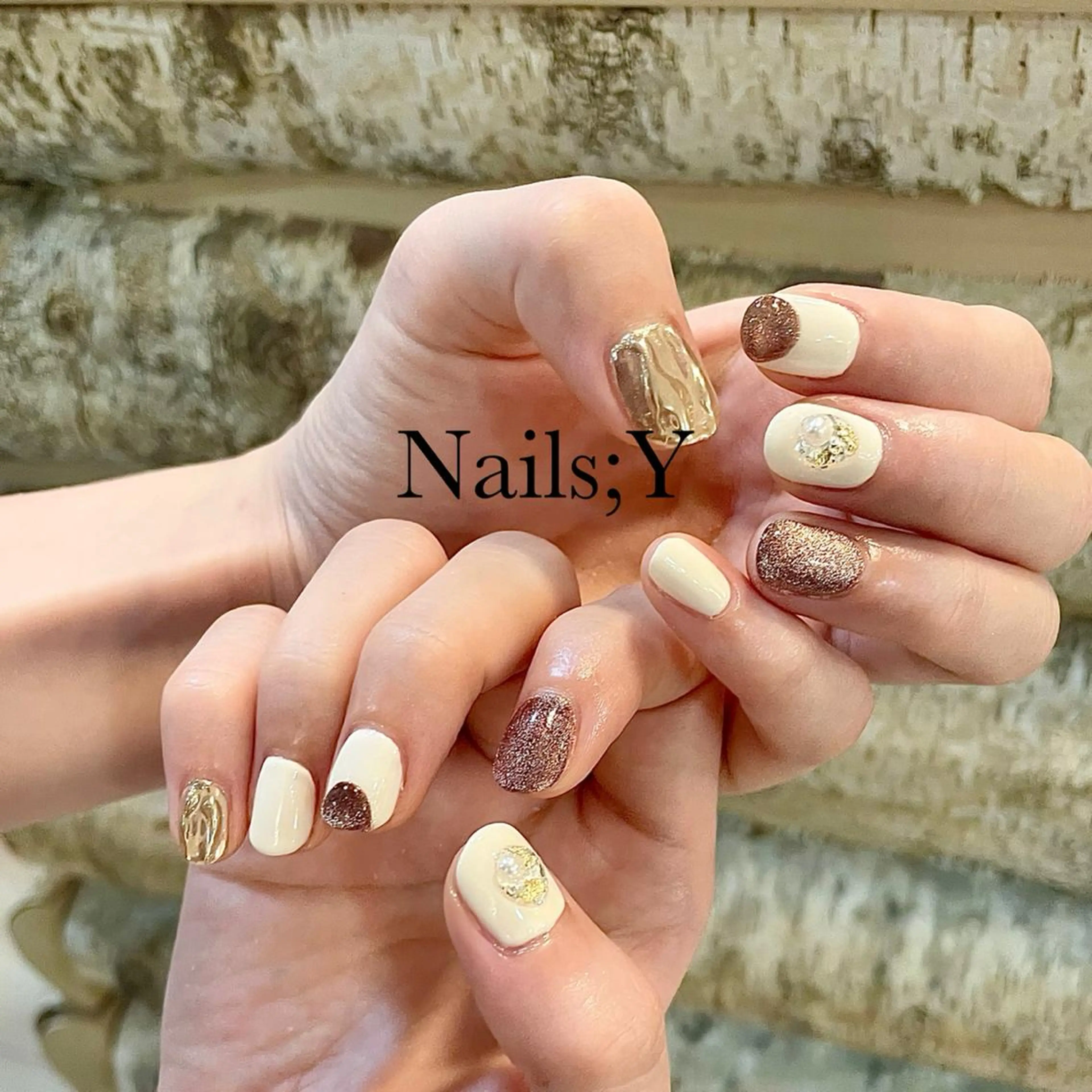 ネイル ブラウン マグネットネイル ハンドネイル yo koのネイルデザイン