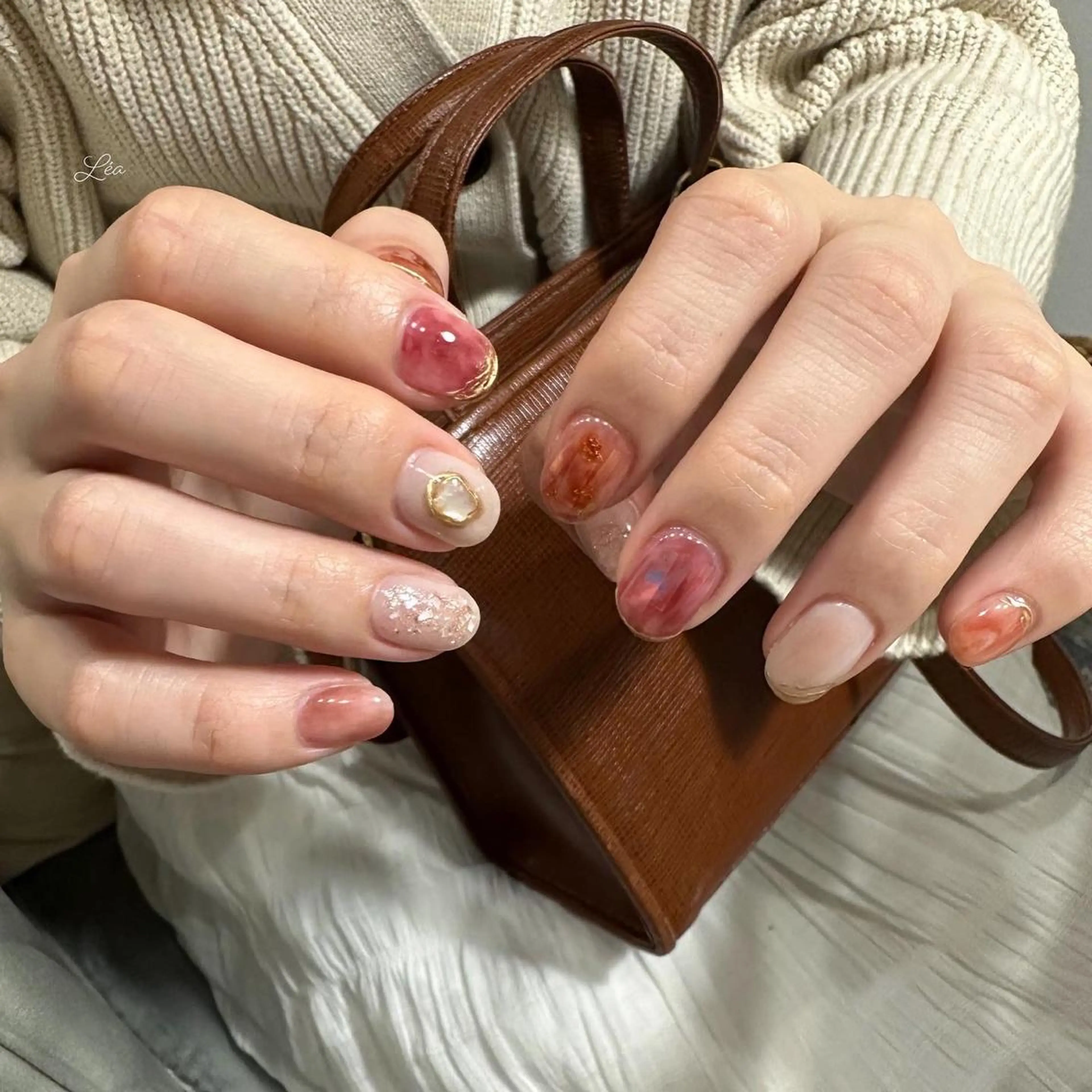 ネイル ジェルネイル 持ち込み パラジェル ソフトジェル Léa nailのネイルデザイン