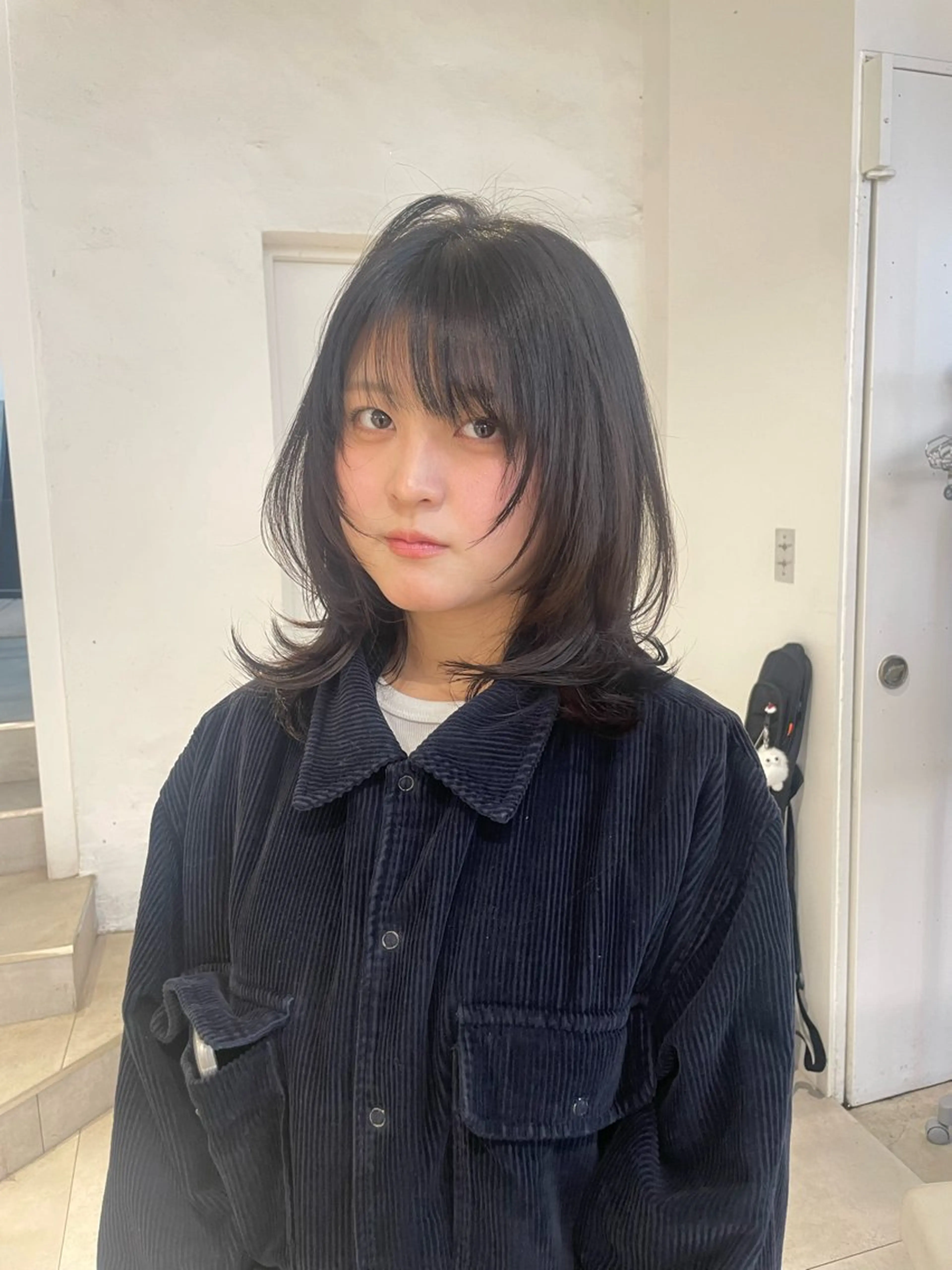 ミディアム 韓国ヘア/グレージュ kanako🤍🫧のヘアスタイル