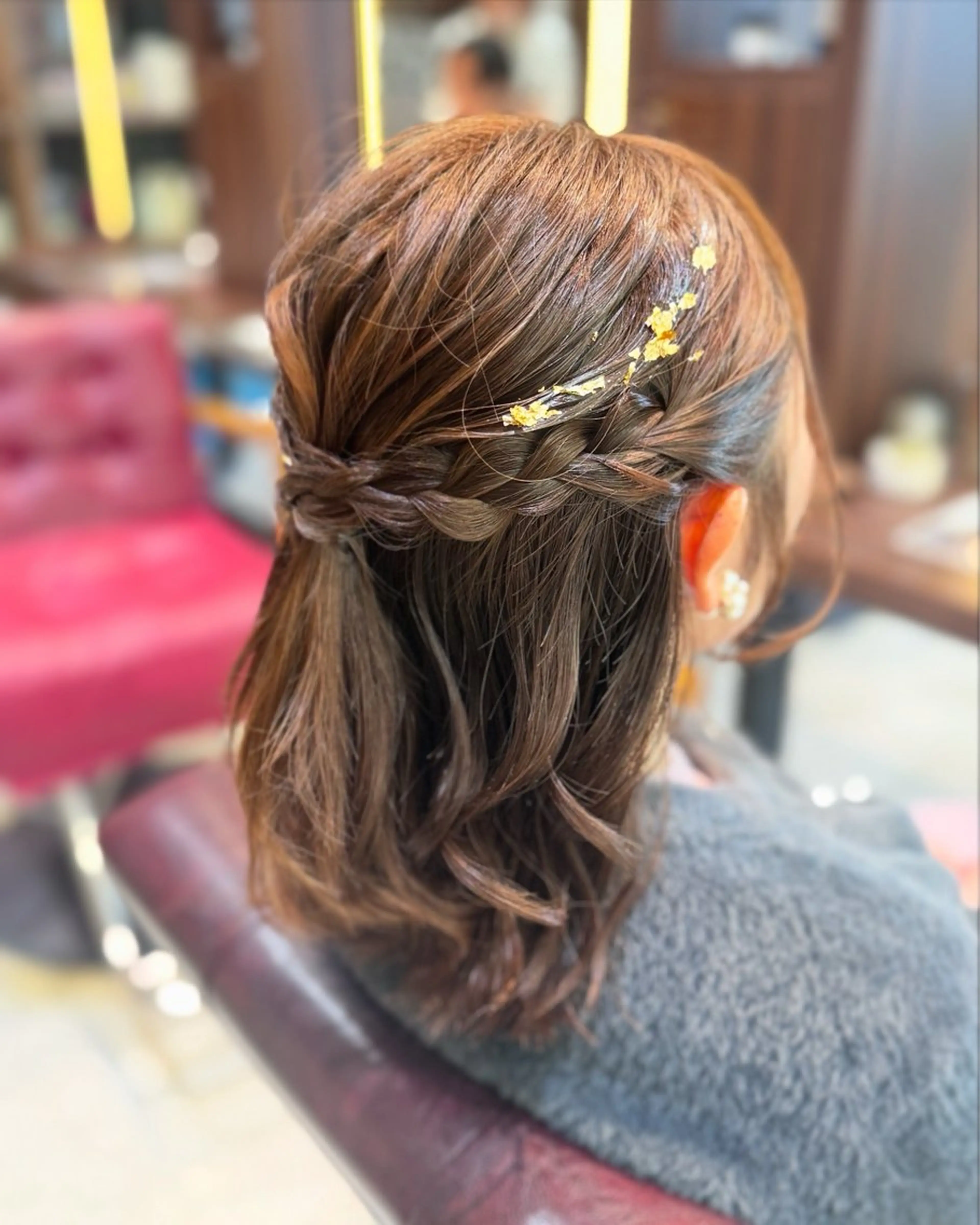 ミディアム ヘアアレンジ ハーフアップ ヘアセット アイブロウ🎀 ヘアメ🎀みくの眉毛・アイブロウイメージ