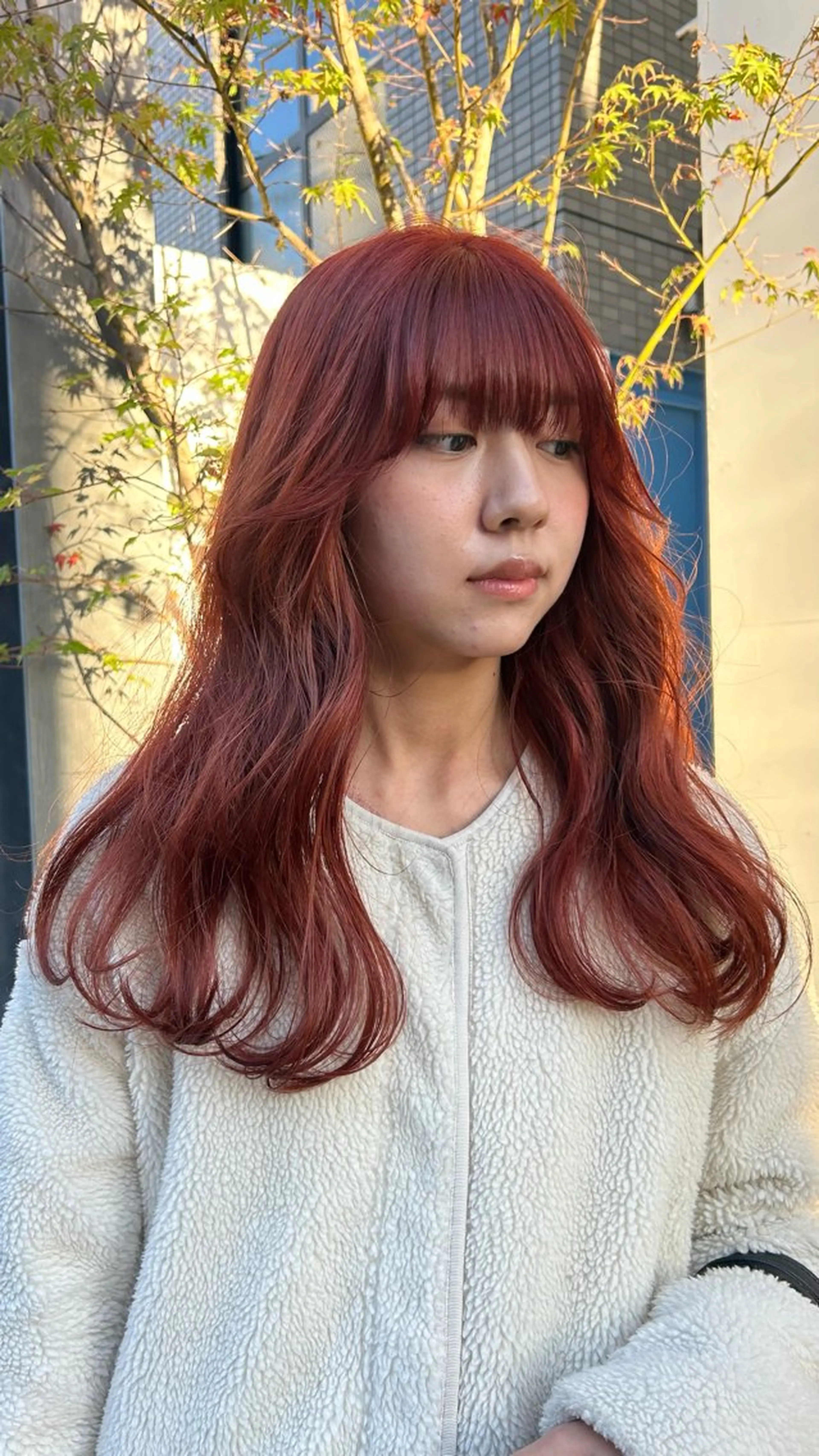 セミロング カラー ヘアカラー じゅわっと暖色カラー 🍊Moemiのヘアスタイル