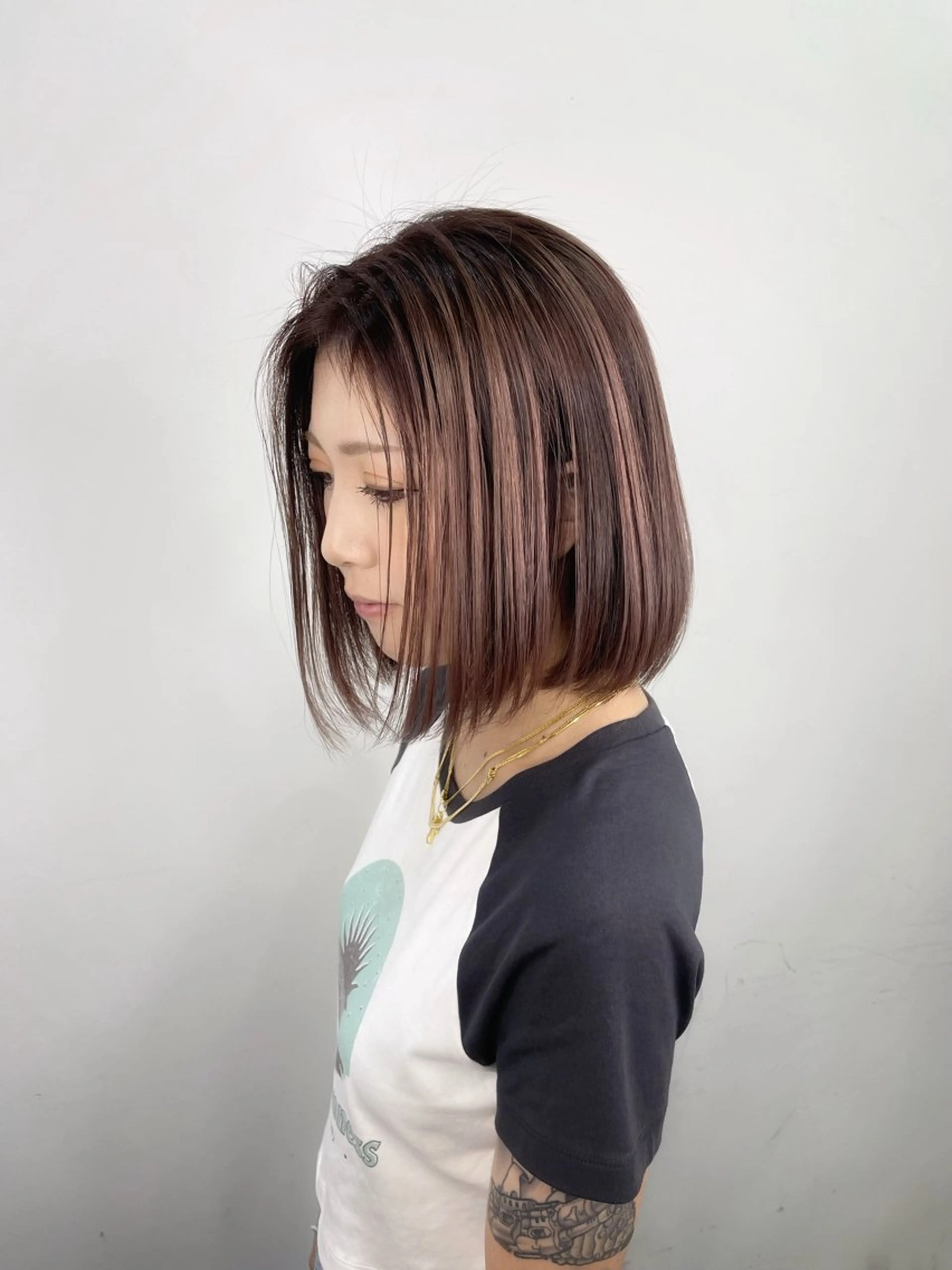 ミディアム ボブ レイヤーカット カット ヘアカラー トリートメント LOCO/ Koukiのヘアスタイル