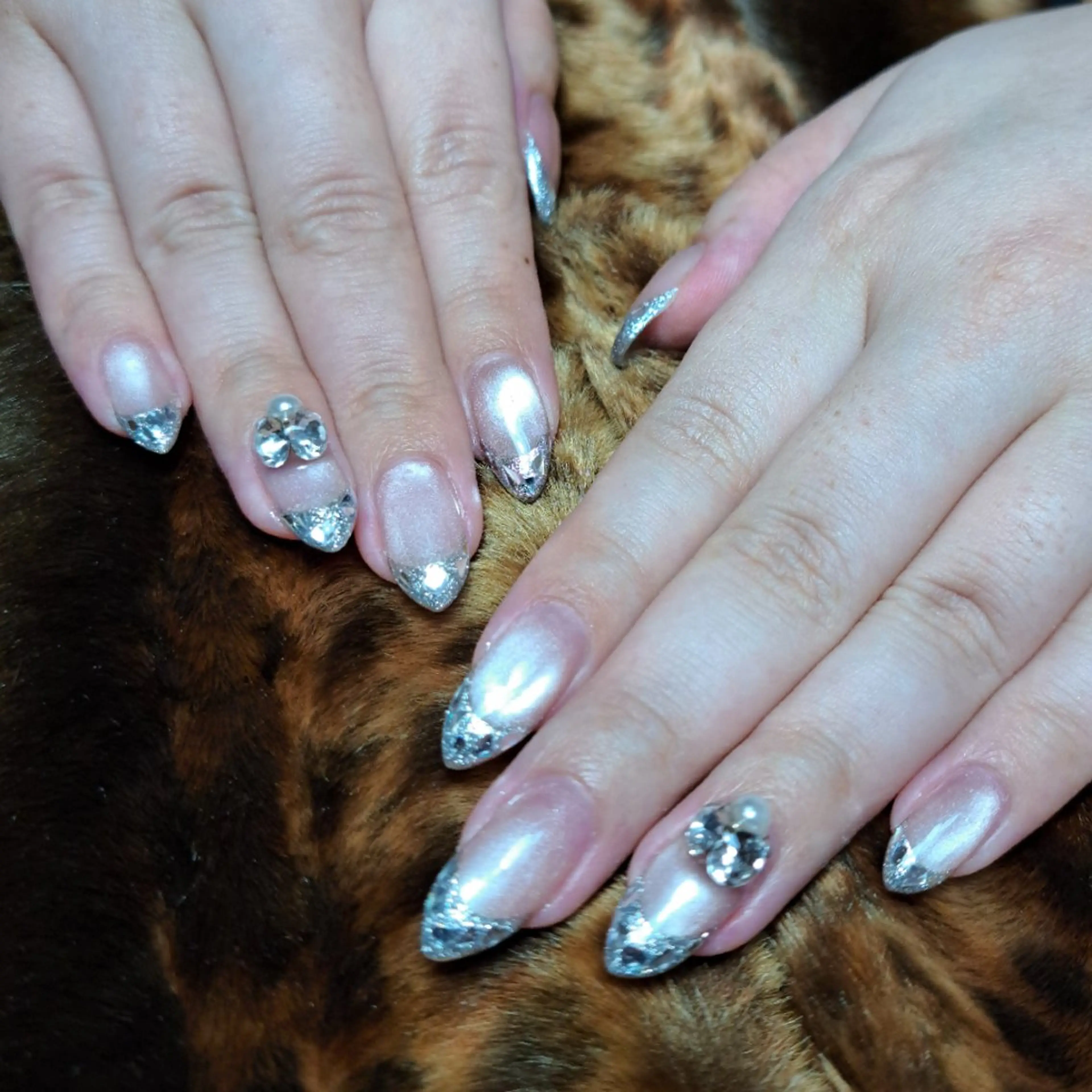 ネイル フレンチネイル ガラスフレンチ HAYASHI  Nのネイルデザイン