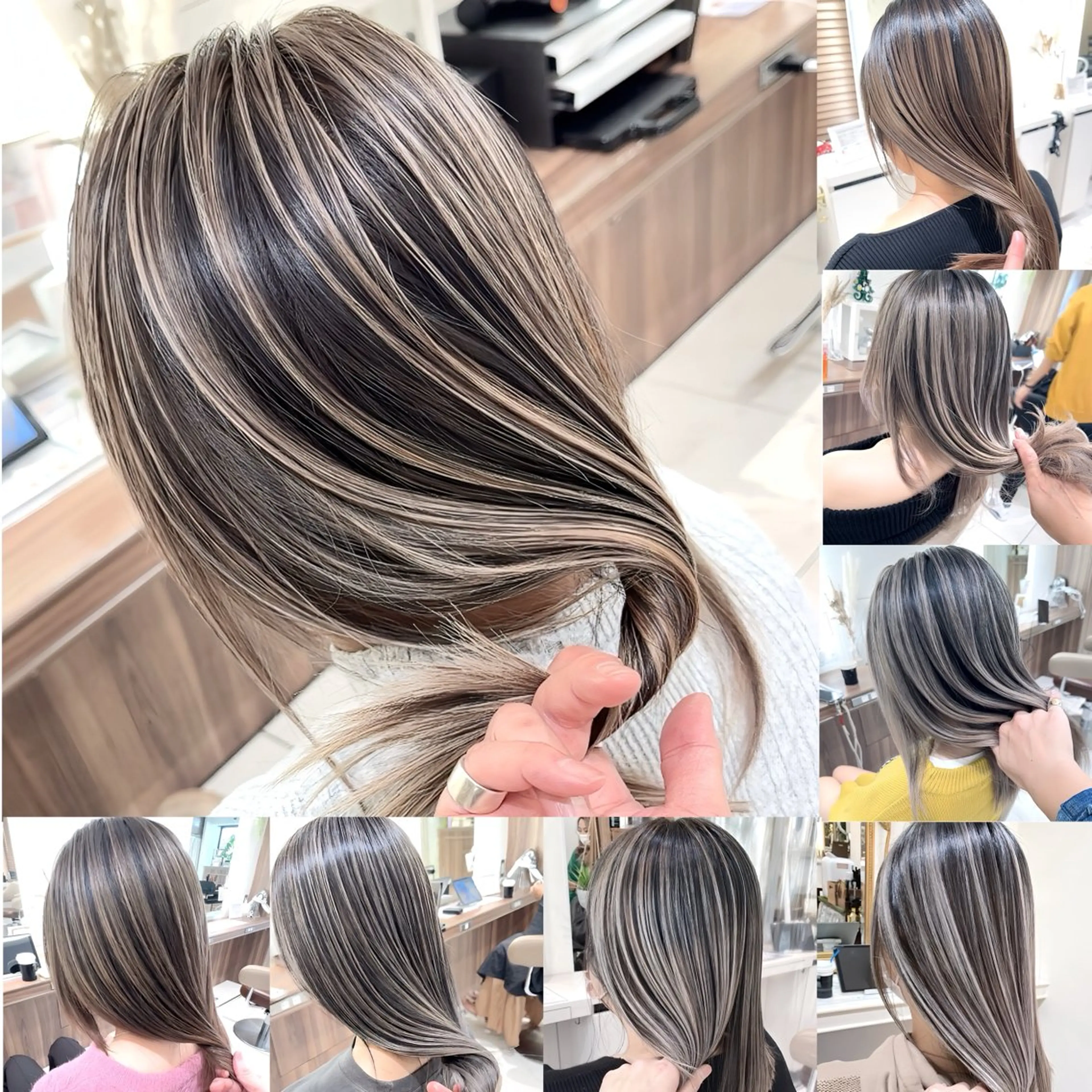 セミロング カラー バレイヤージュ 髪質改善 レイヤーカット カット ヘアカラー トリートメント 山崎俊輔/髪質改善 /バレイヤージュのヘアスタイル