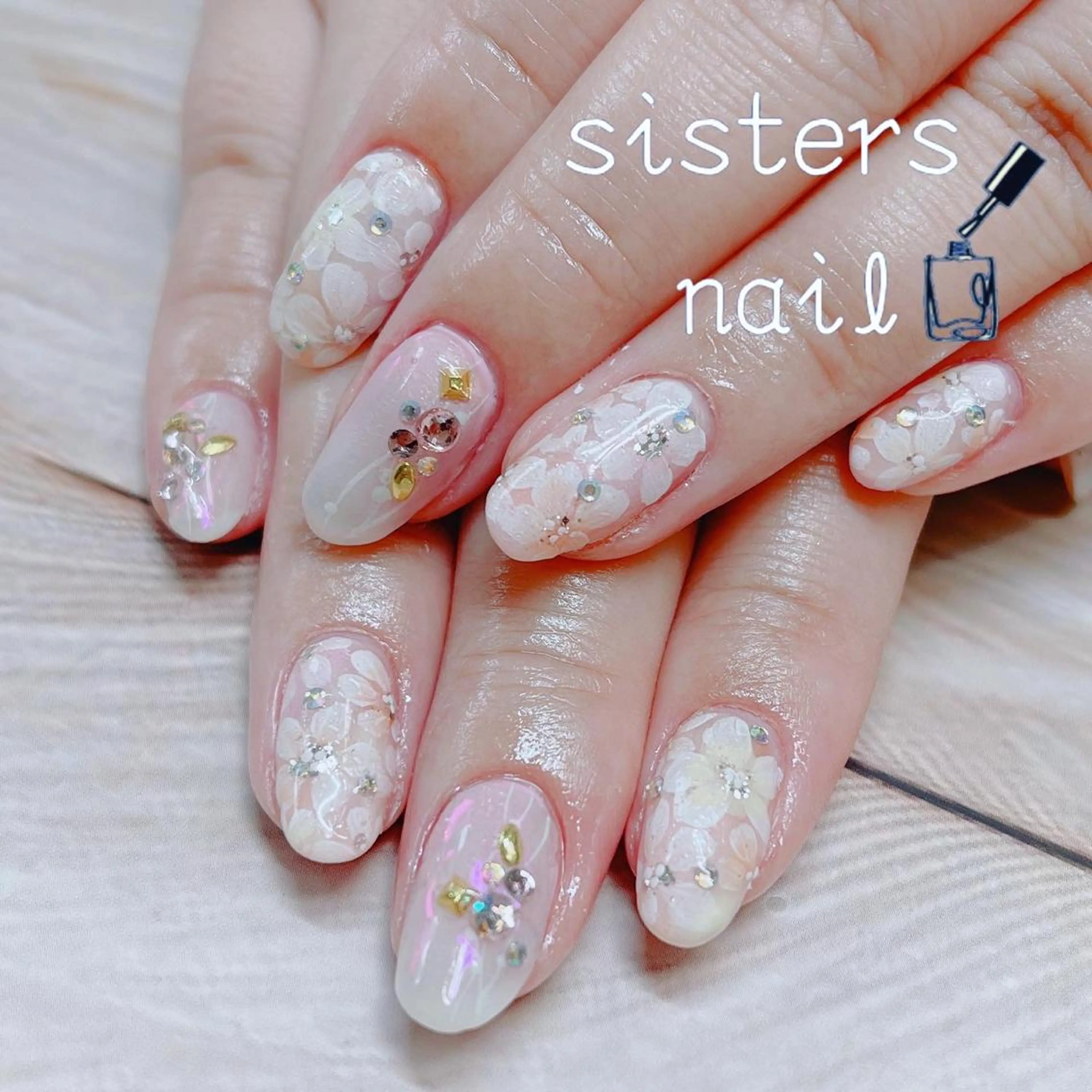ネイル アートネイル フラワーネイル ニュアンスネイル オフィスネイル パステルネイル sisters nail.fのネイルデザイン