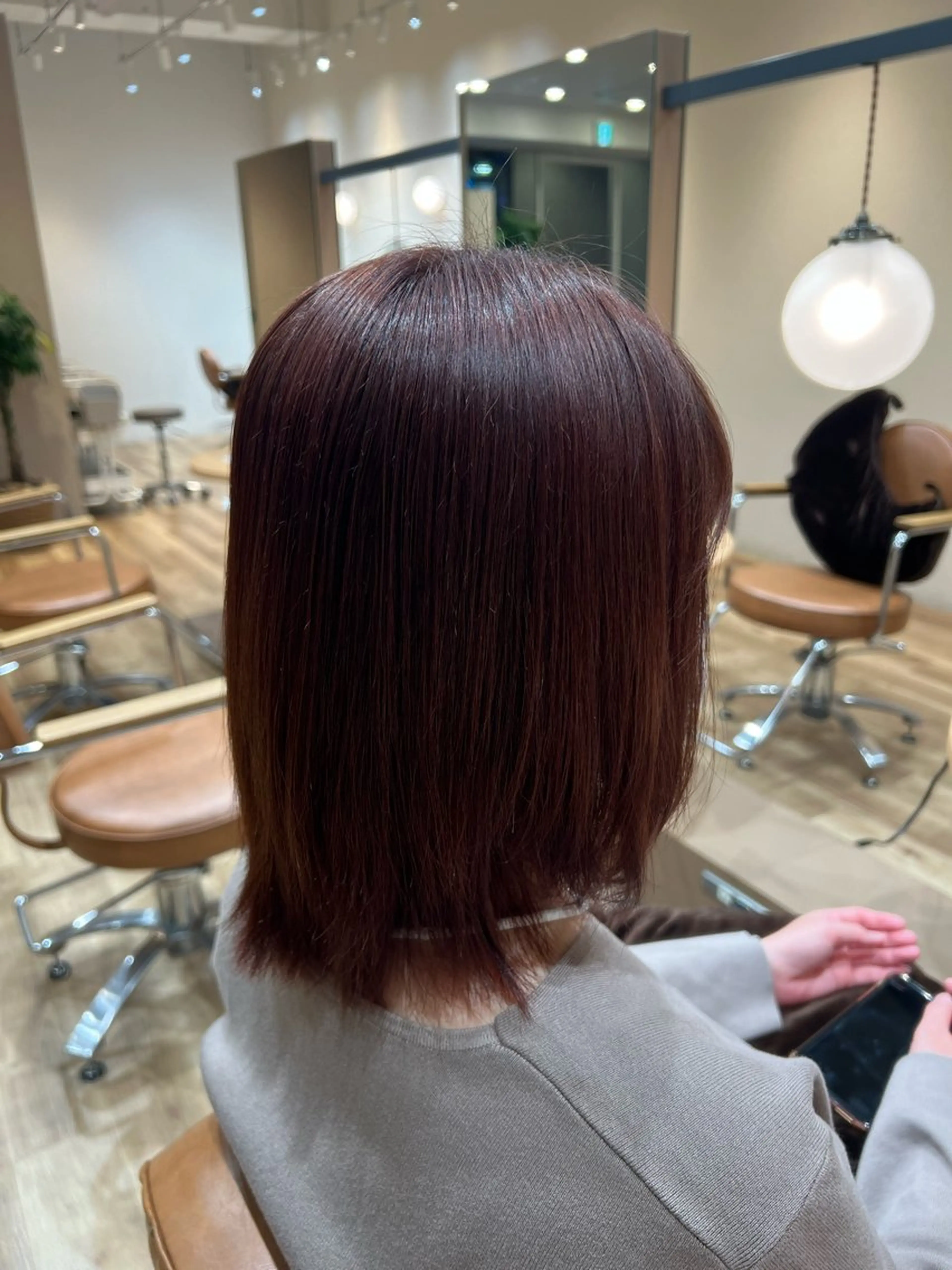 ミディアム カラー 透明感カラー ピンクカラー ヘアカラー 中山 紗希のヘアスタイル