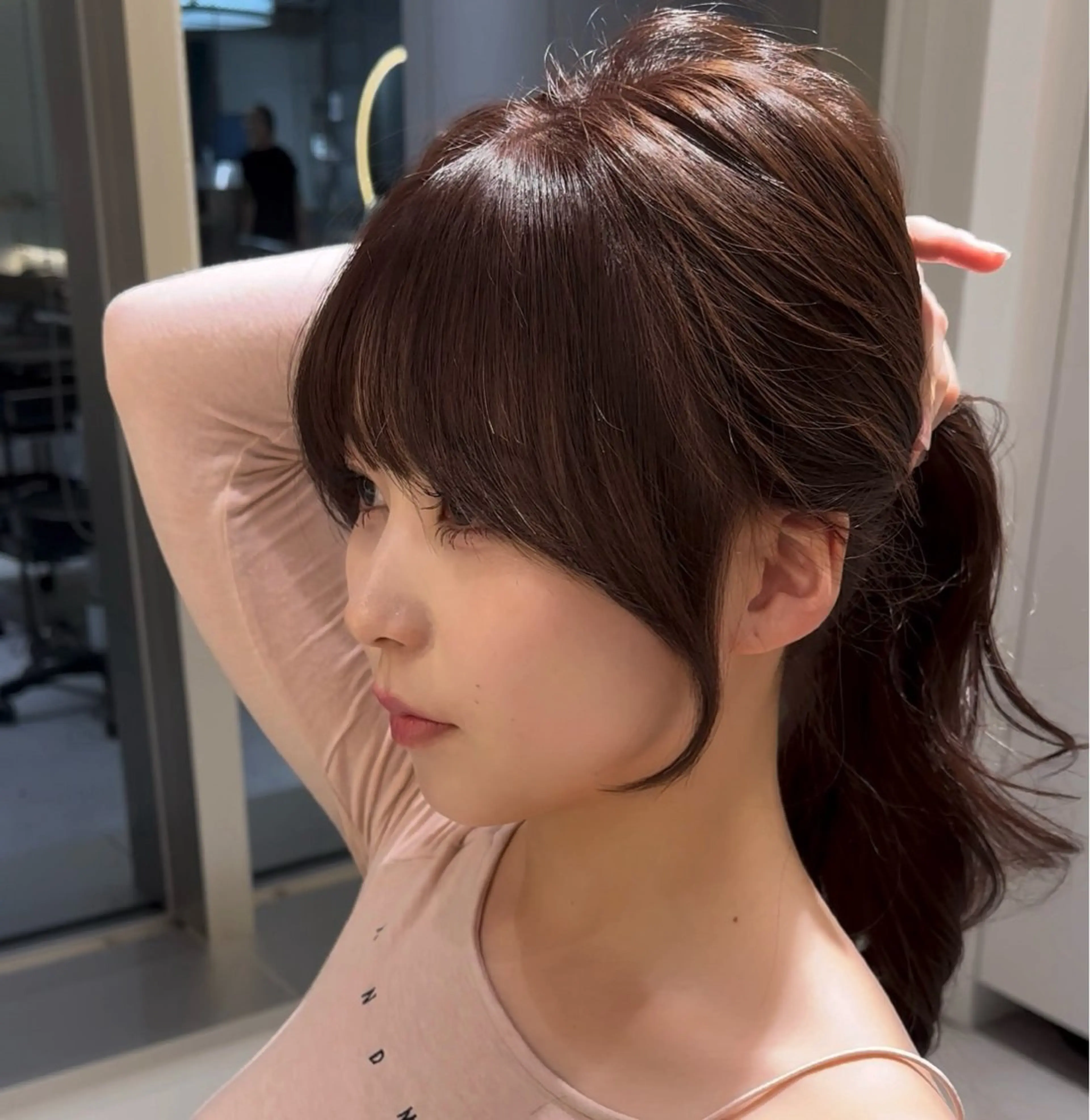 セミロング カラー 顔周りカット 韓国風ヘア トレンド韓国ヘア/ kenshinのヘアスタイル