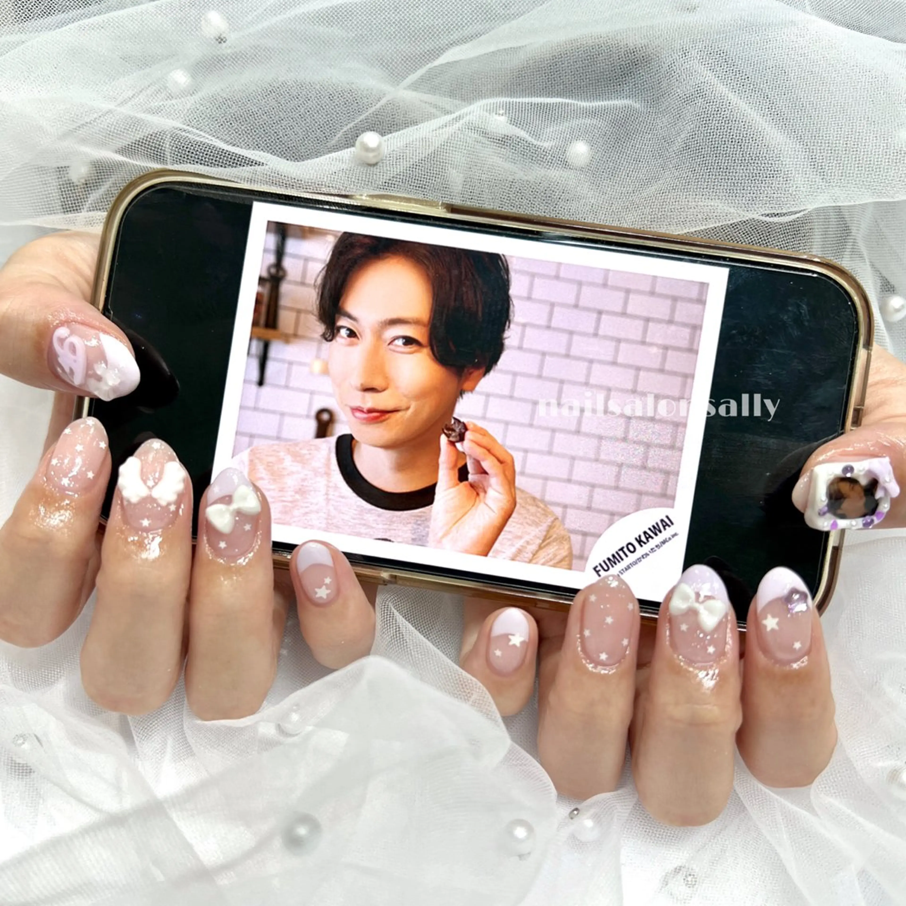 ネイル パープル ハンドネイル 原宿ネイル 推し活/ガーリー/のネイルデザイン