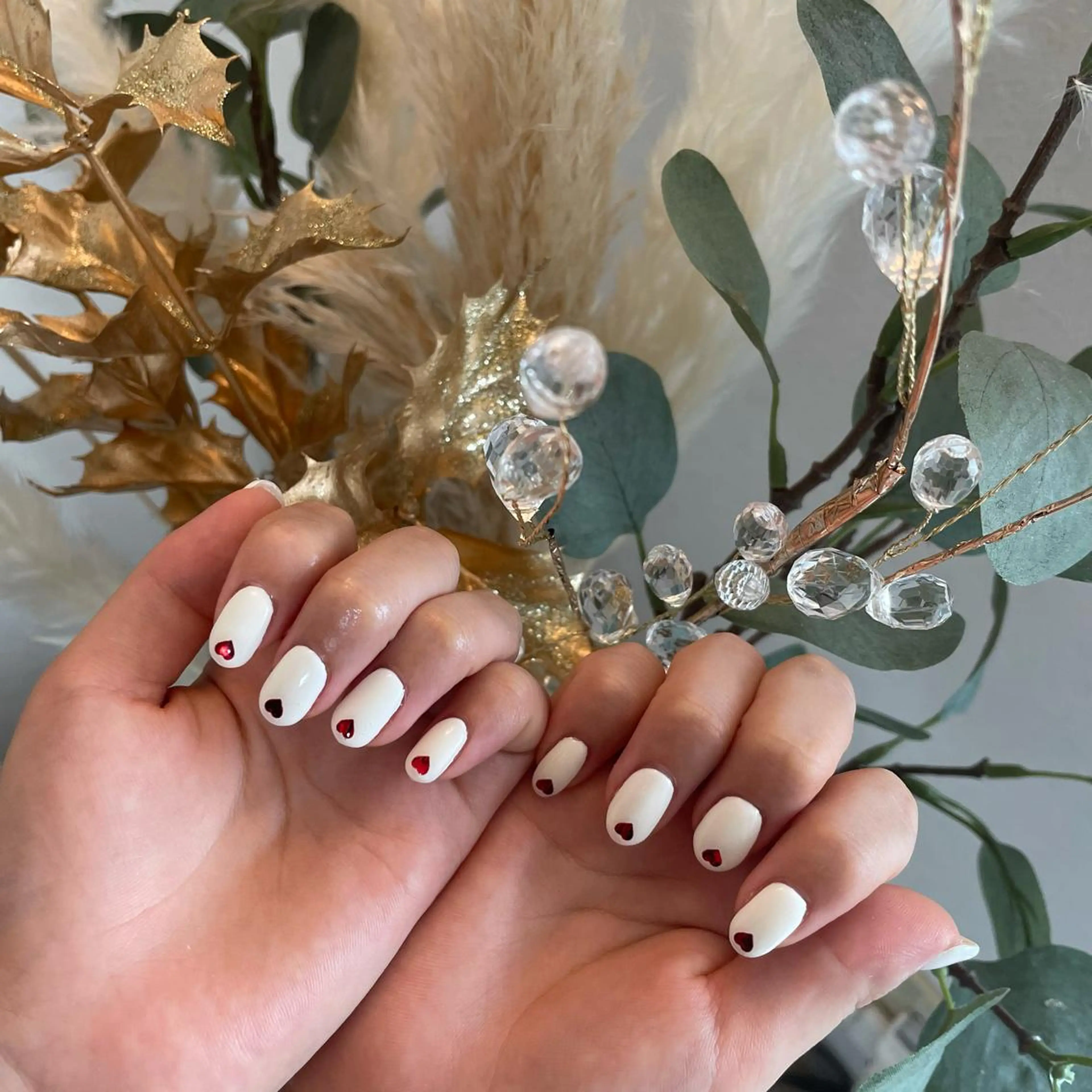 ネイル ハート ホログラムネイル ハンドネイル Aleum所属・Nail Salon Aleumのネイルデザイン