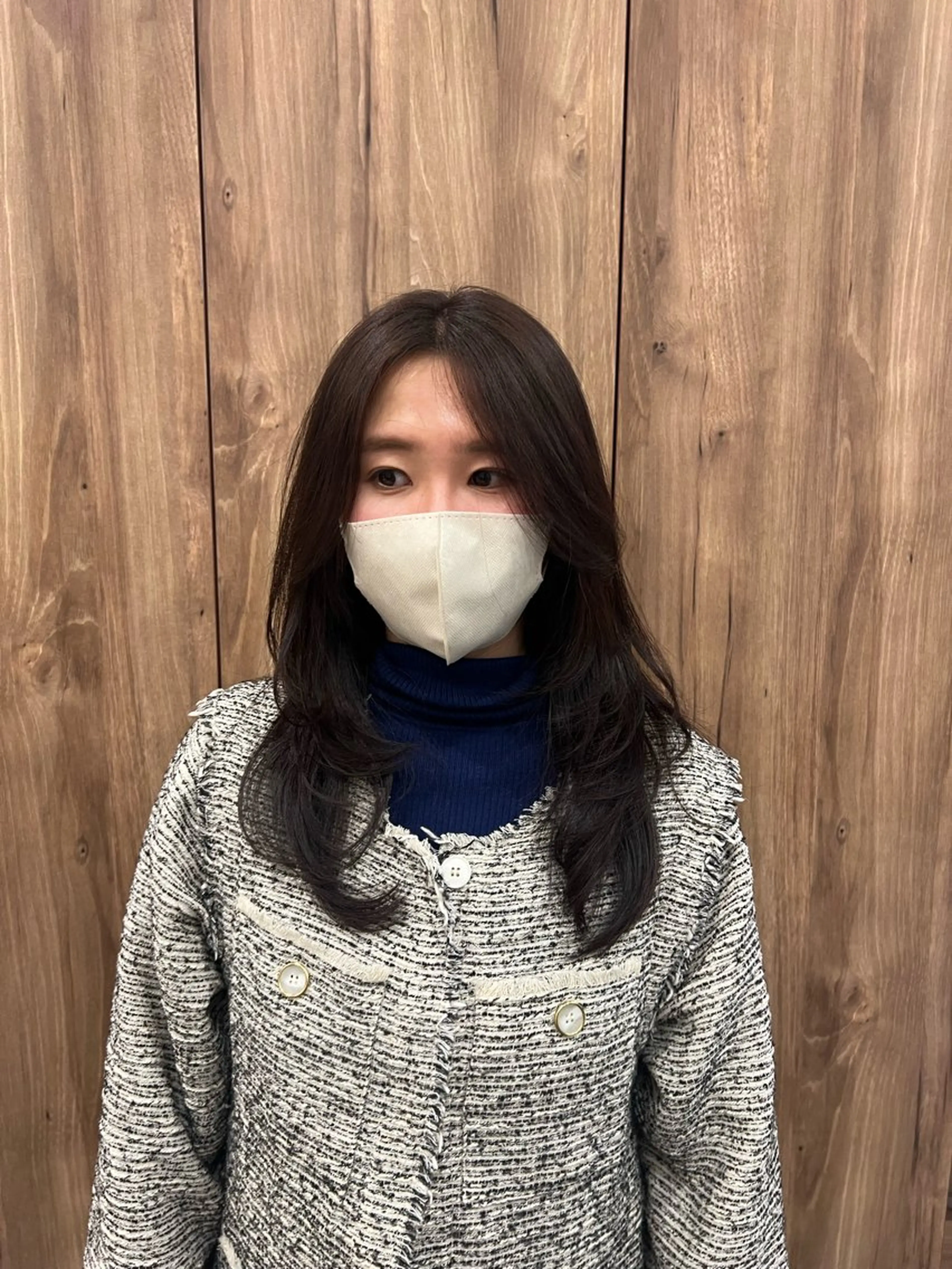 セミロング ボブ/レイヤー/ 縮毛矯正/オオバコのヘアスタイル