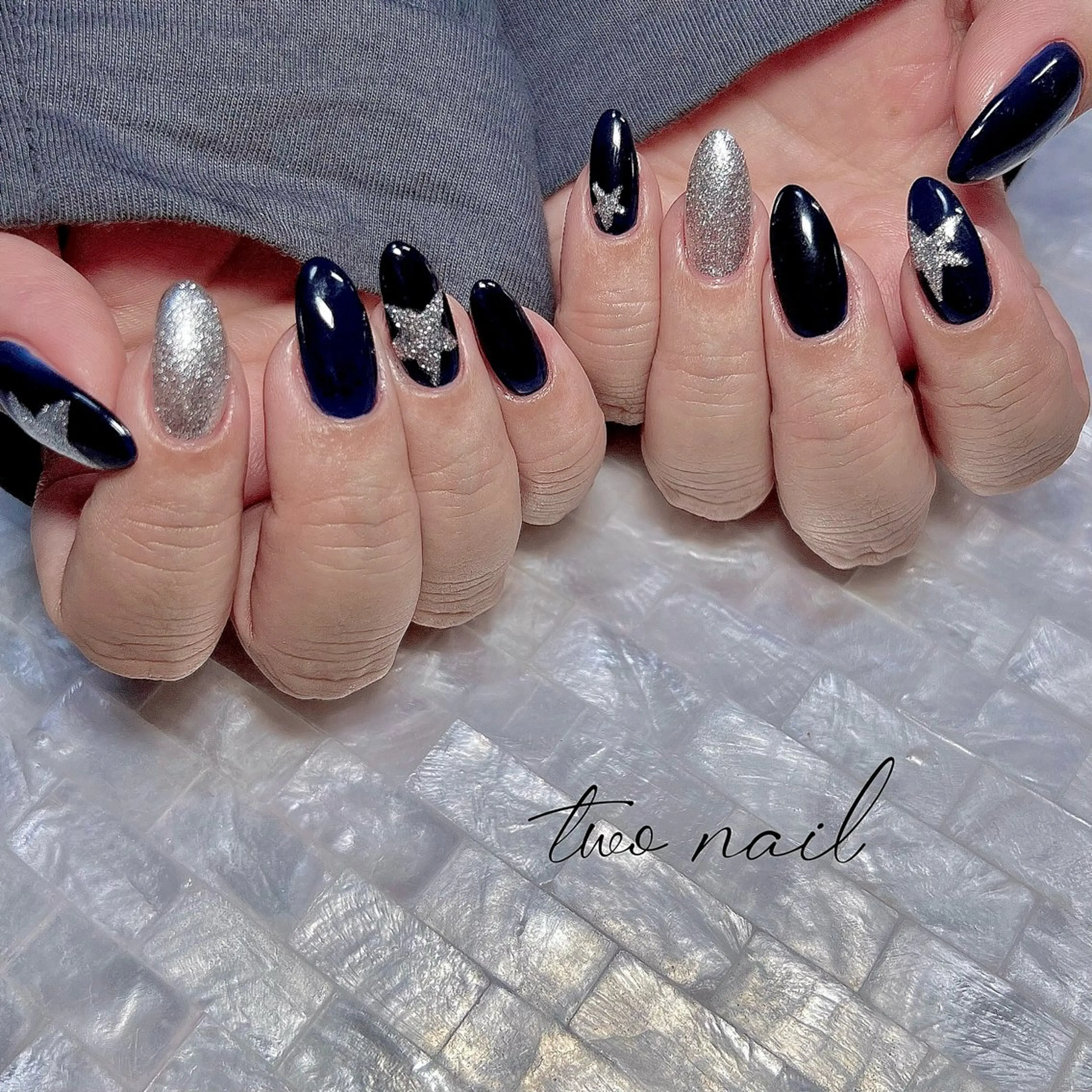 ネイル アートネイル ネイルチップ ホワイト ハンドネイル two nailのネイルデザイン