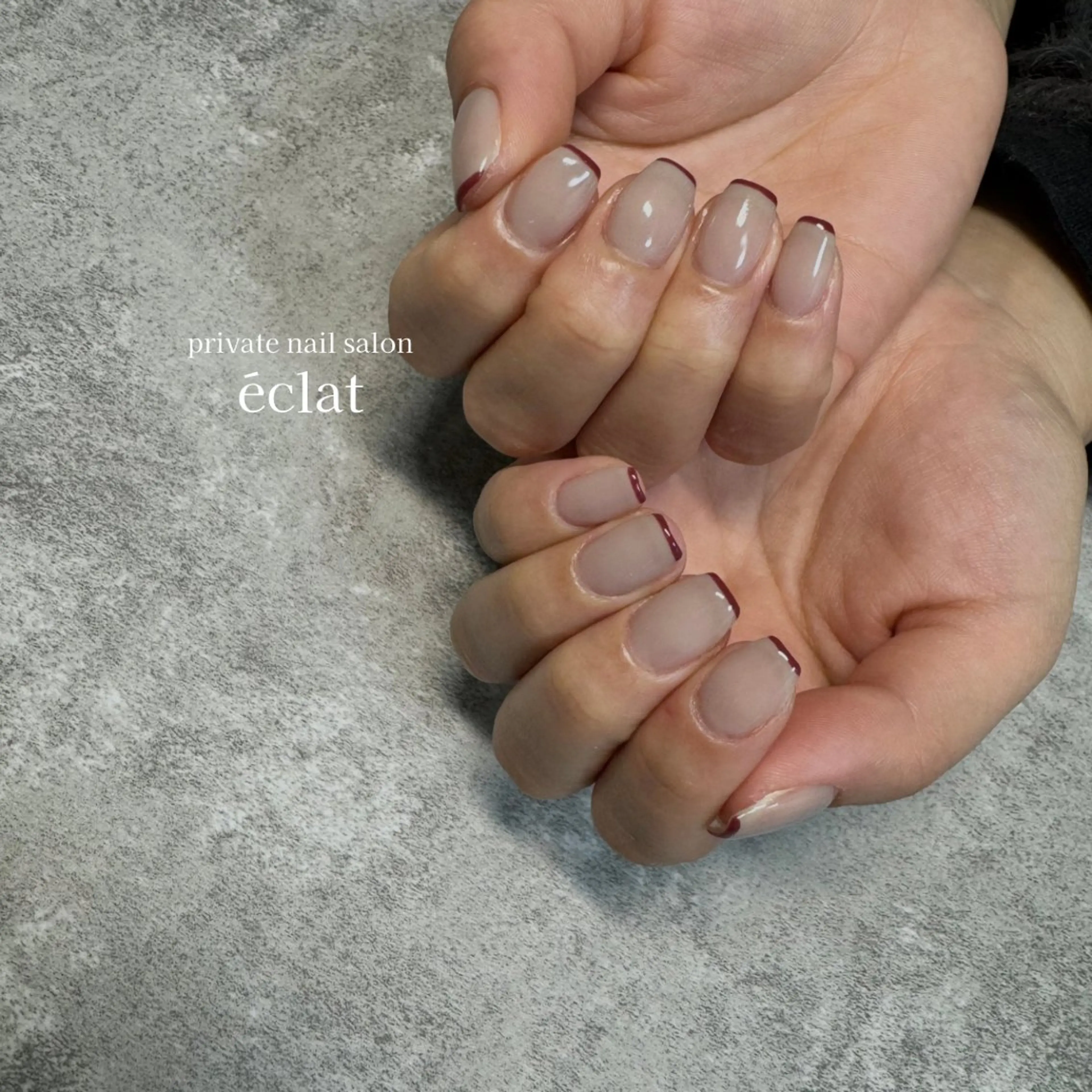 ネイル フレンチネイル バレンタイン nailsalon éclatのネイルデザイン