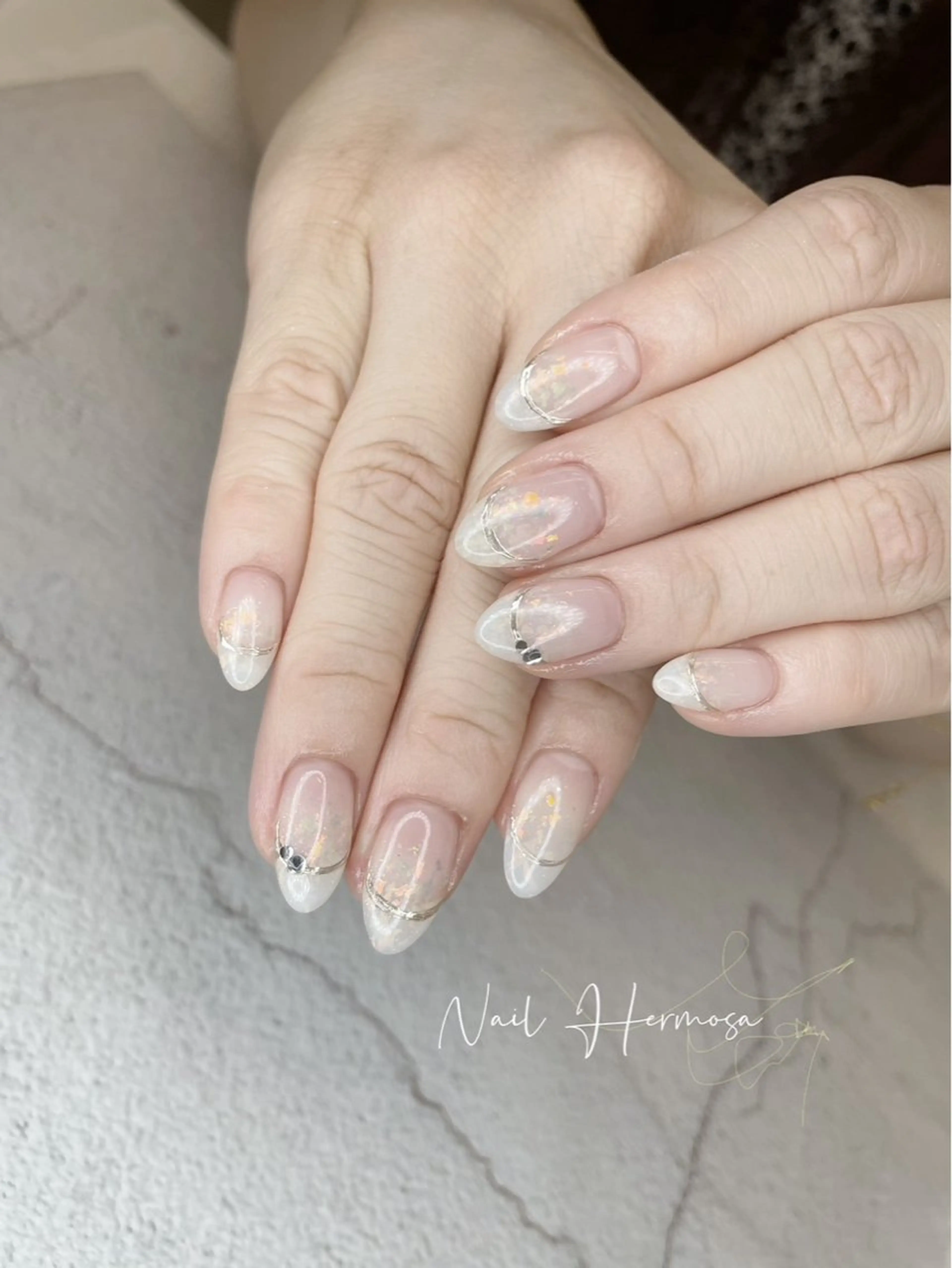 ネイル 長さ出し フラッシュネイル フットネイル ジェルネイル マグネットネイル ハンドネイル エルモサ YURIKAのネイルデザイン