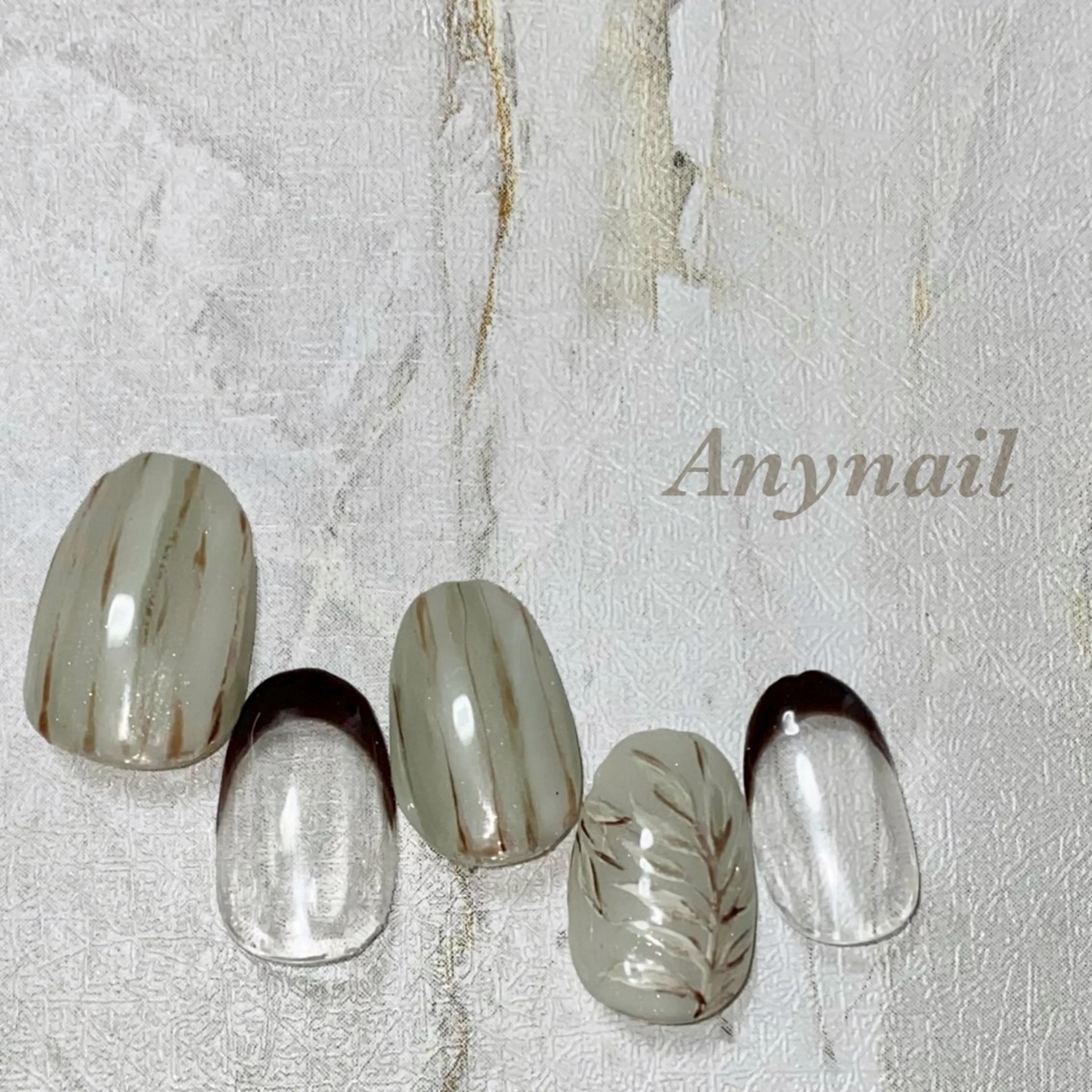 ネイル ブルー ブラウン フレンチネイル グリーン 夏ネイル ハンドネイル 岩澤 恵子のネイルデザイン