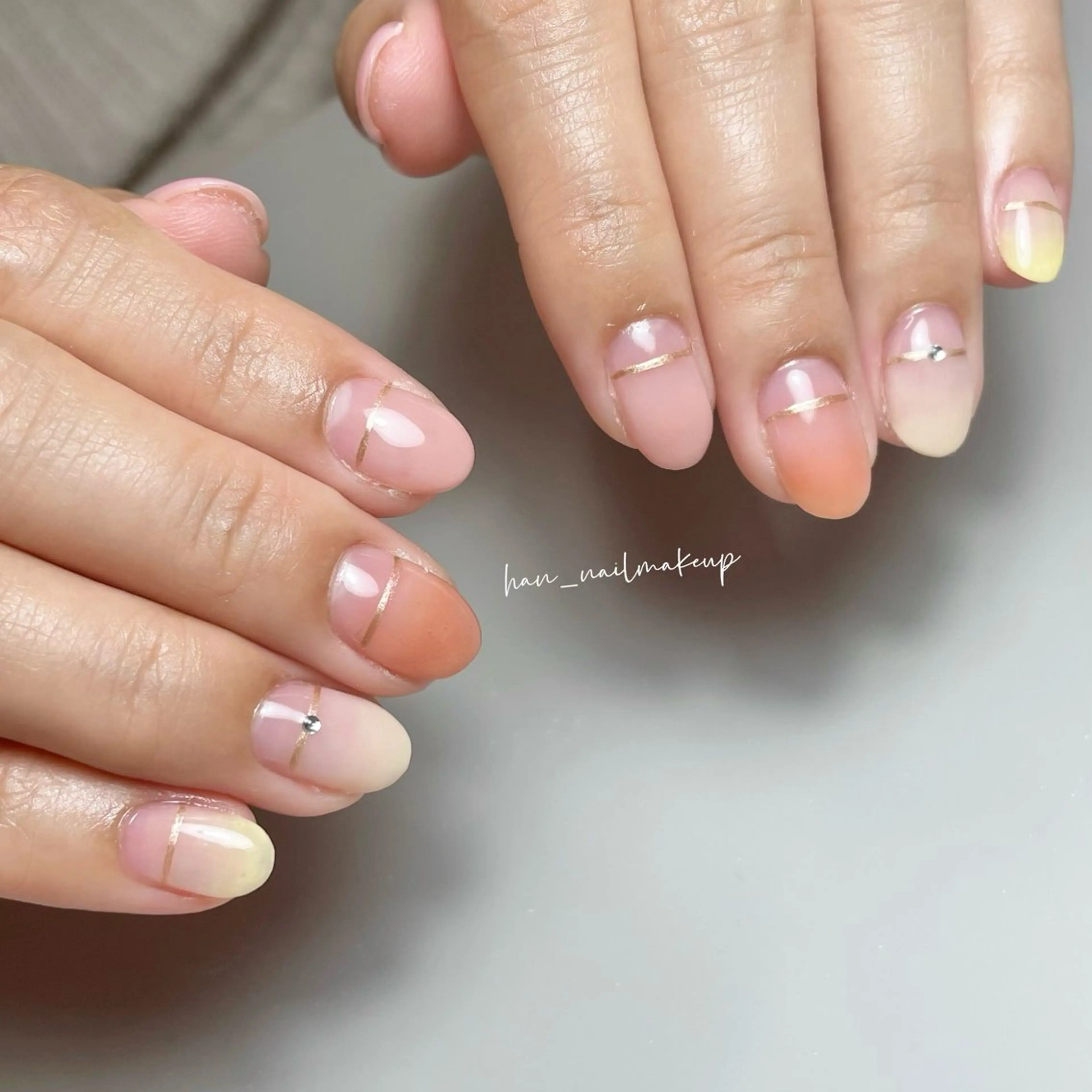 ネイル シンプルネイル ハンドネイル Han Nail 【y&m】のネイルデザイン