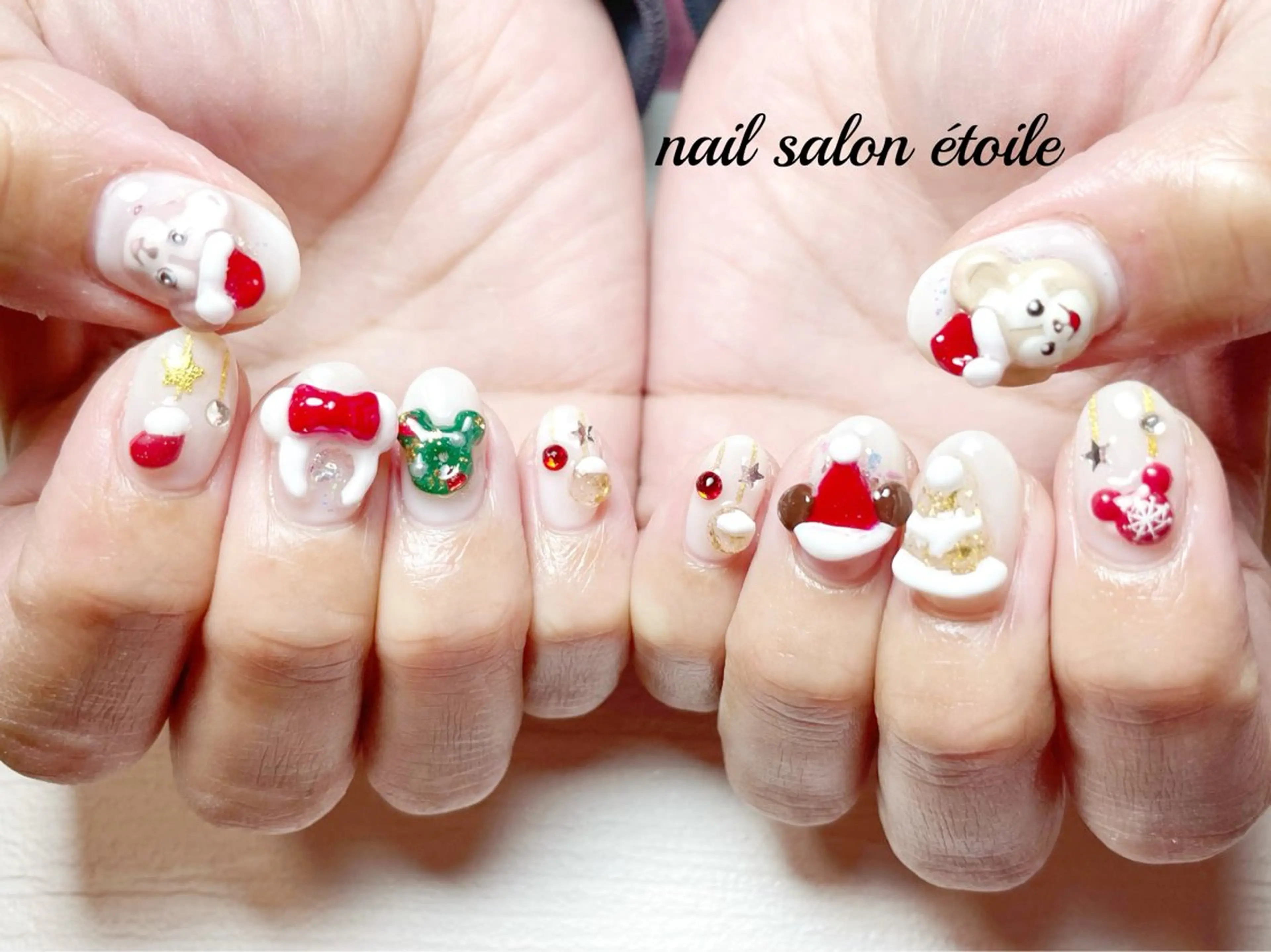 ネイル 冬ネイル クリスマス ハンドネイル nail salon étoileのネイルデザイン