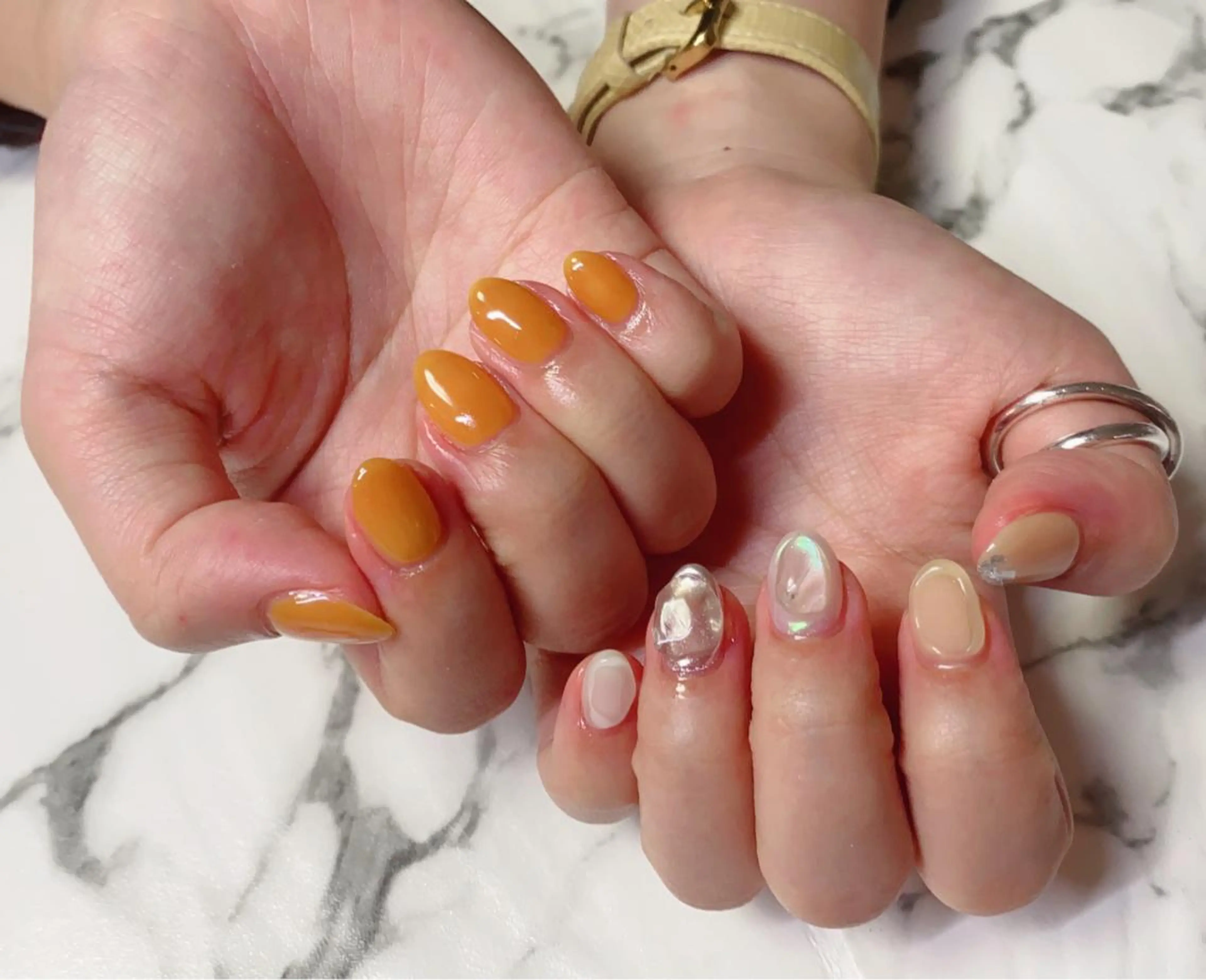 ロング カラー ネイル アートネイル オーロラネイル ジェルネイル マットネイル ミラーネイル Q Free nailsのネイルデザイン