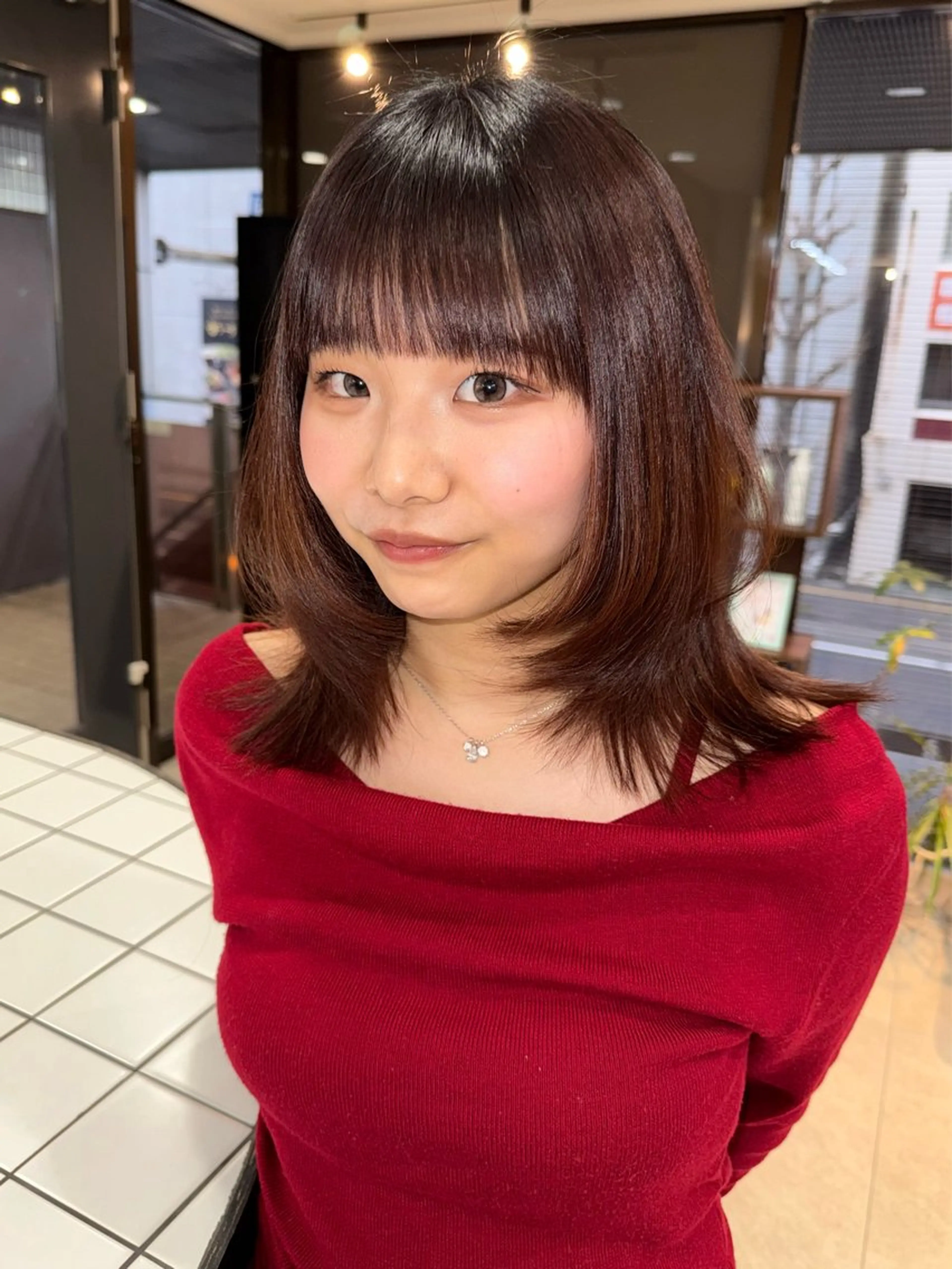 ミディアム ミディアムレイヤー レイヤーカット 宮嶋 蓮のヘアスタイル