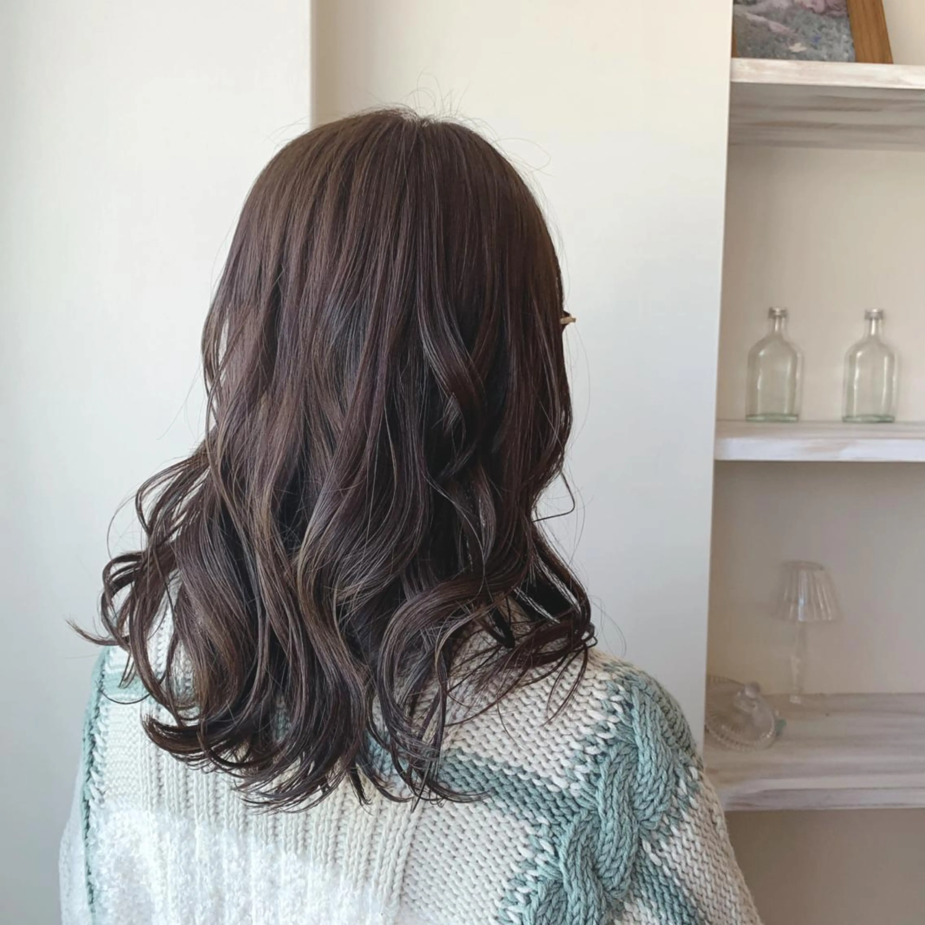 ミディアム カラー ヘアカラー トリートメント ボブウルフ／ボブ Satsuki【名駅のヘアスタイル