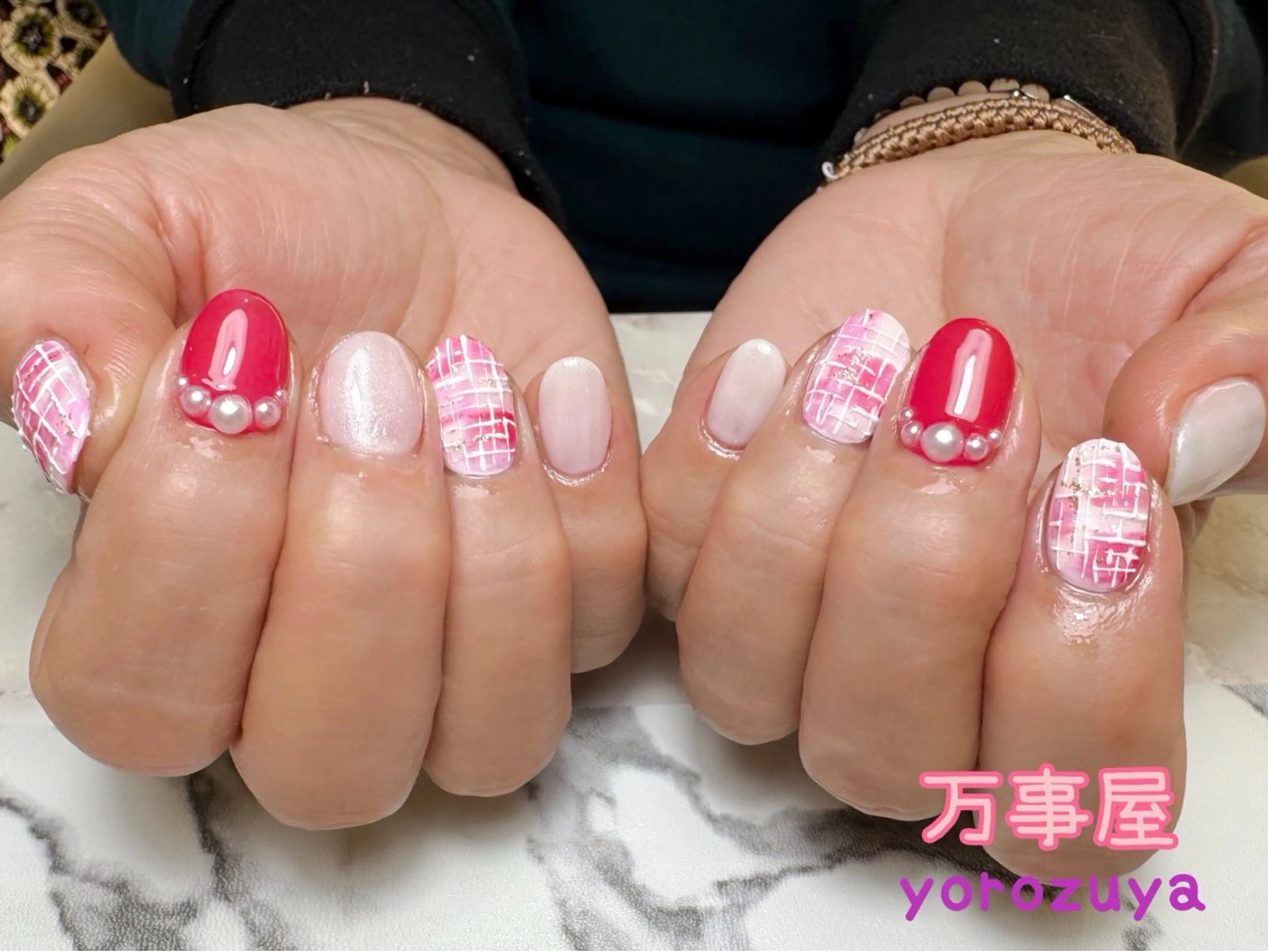 ネイル ツイードネイル ハンドネイル ☆ YOROZUYA..のネイルデザイン