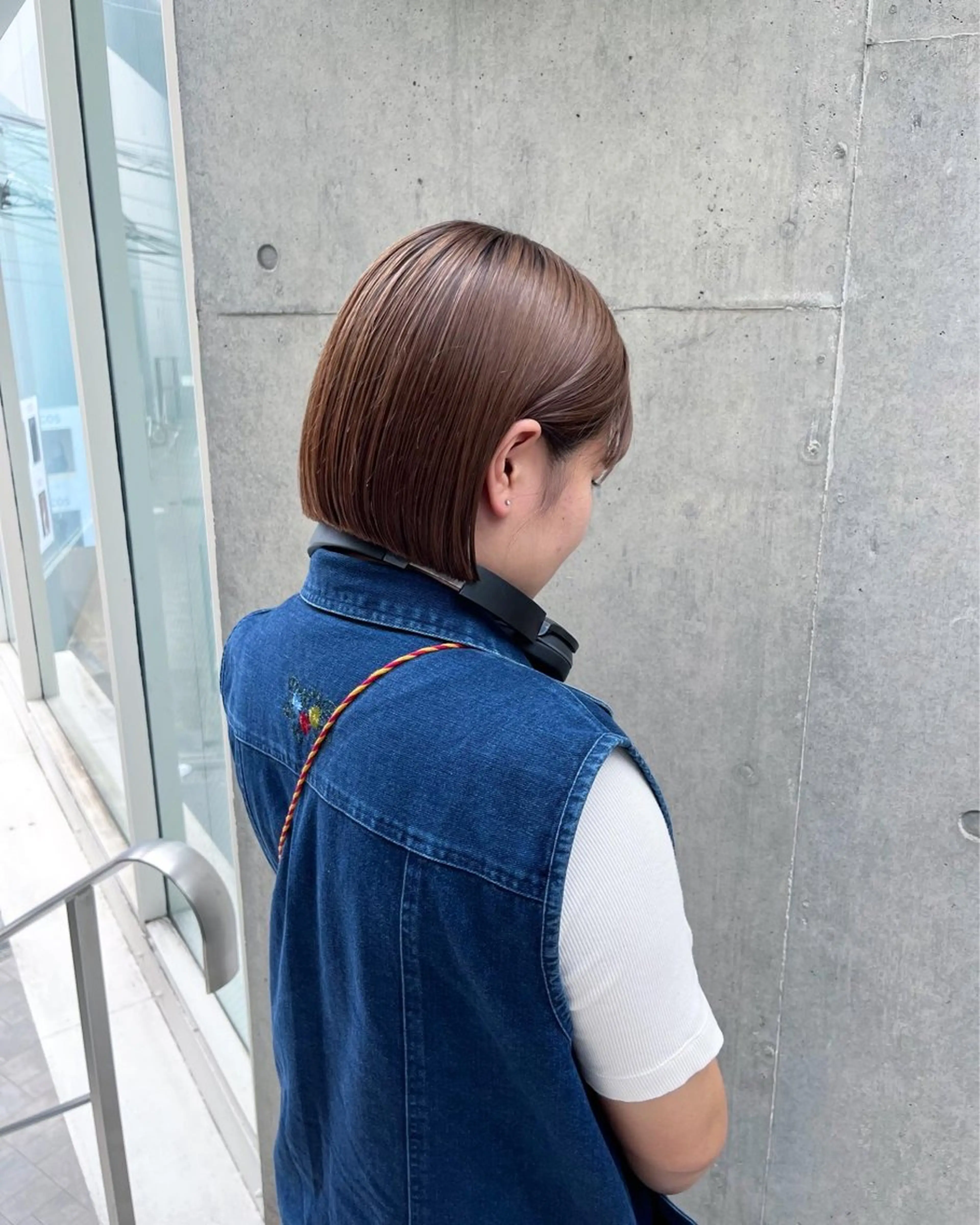 ミディアム カラー カット ヘアカラー トリートメント ボブ&透明感カラー ♡TOMOEのヘアスタイル