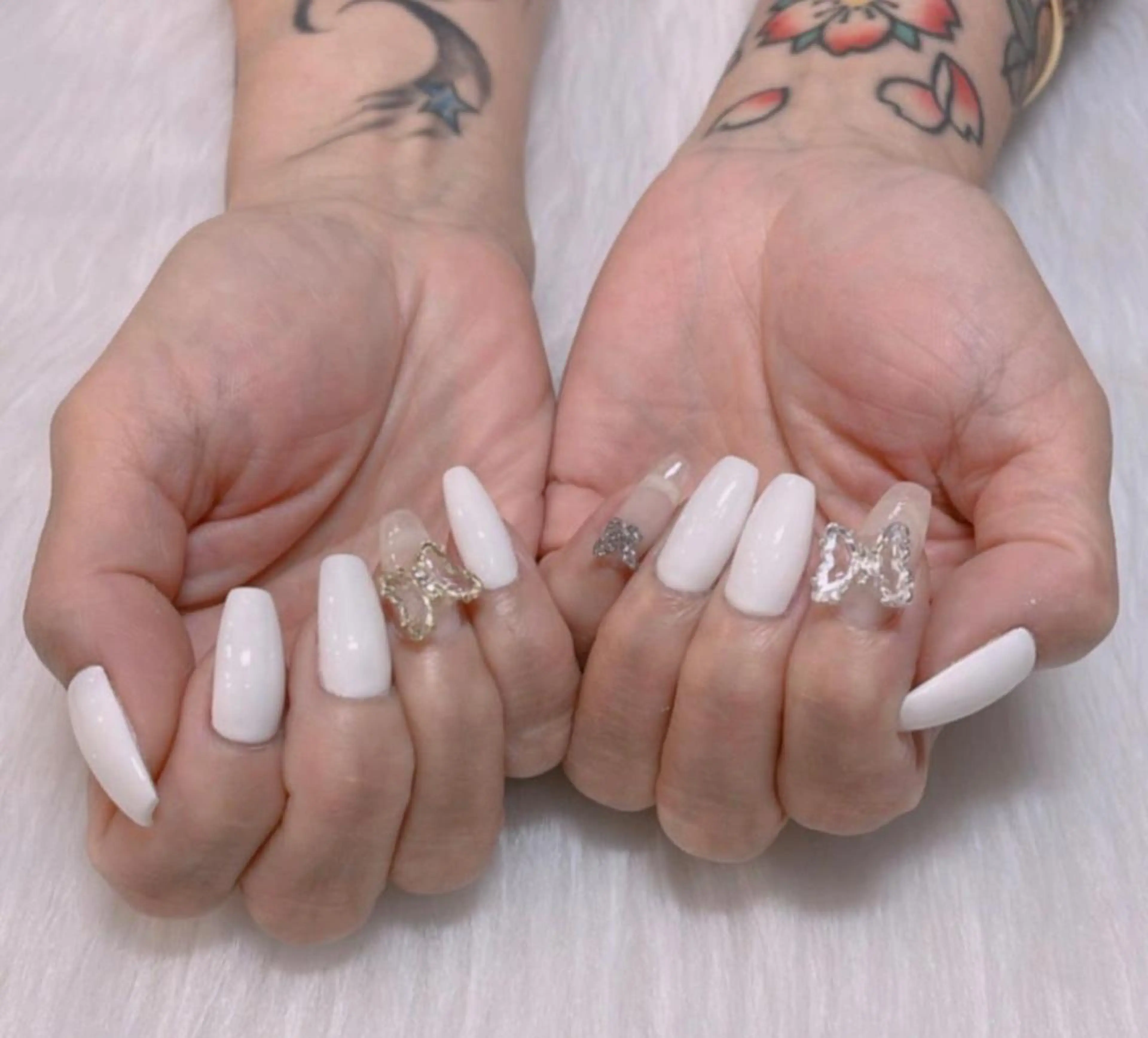 ロング カラー ネイル アートネイル 長さ出し Q Free nailsのネイルデザイン