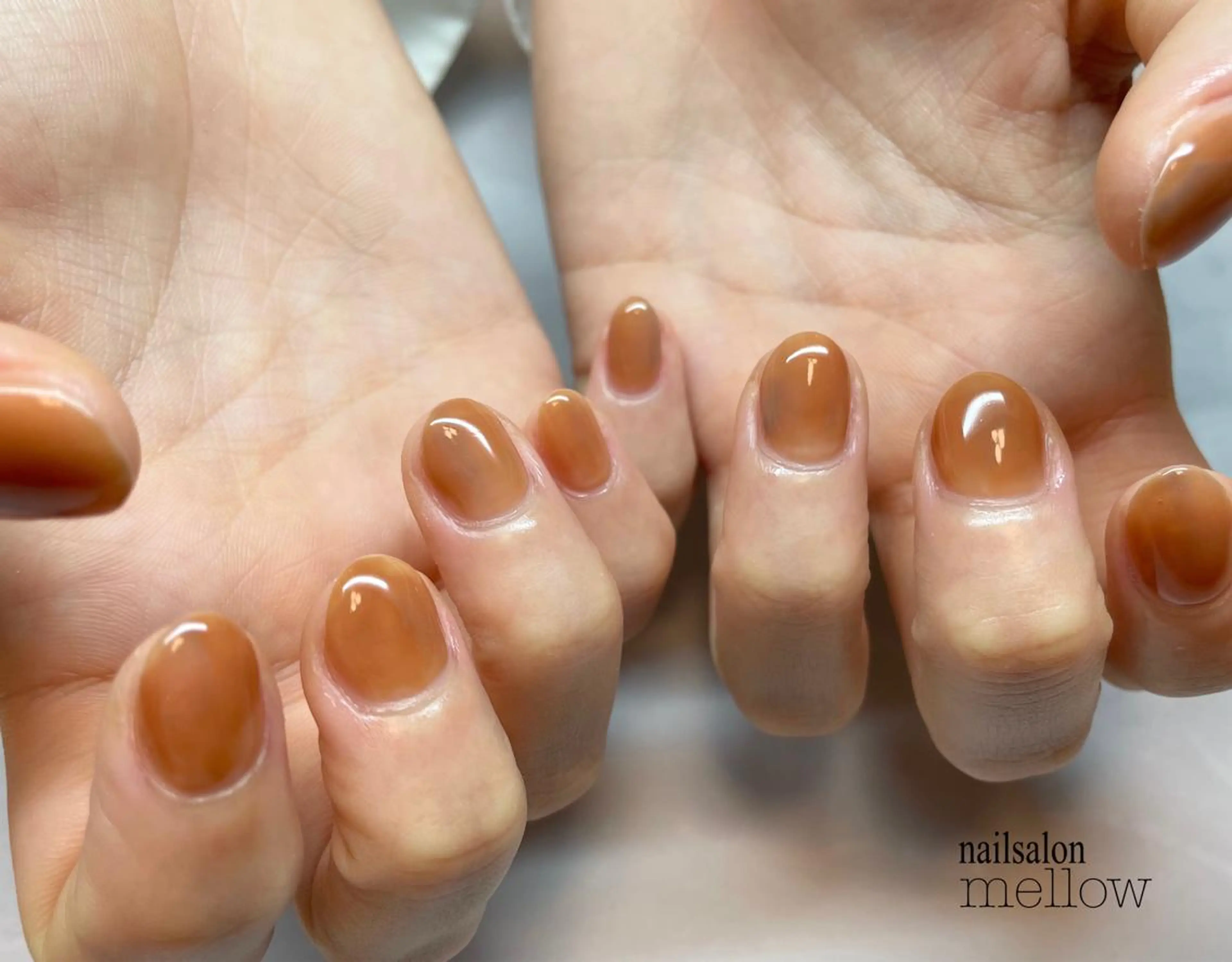 ネイル ブラウン オレンジ 大山 浩美のネイルデザイン