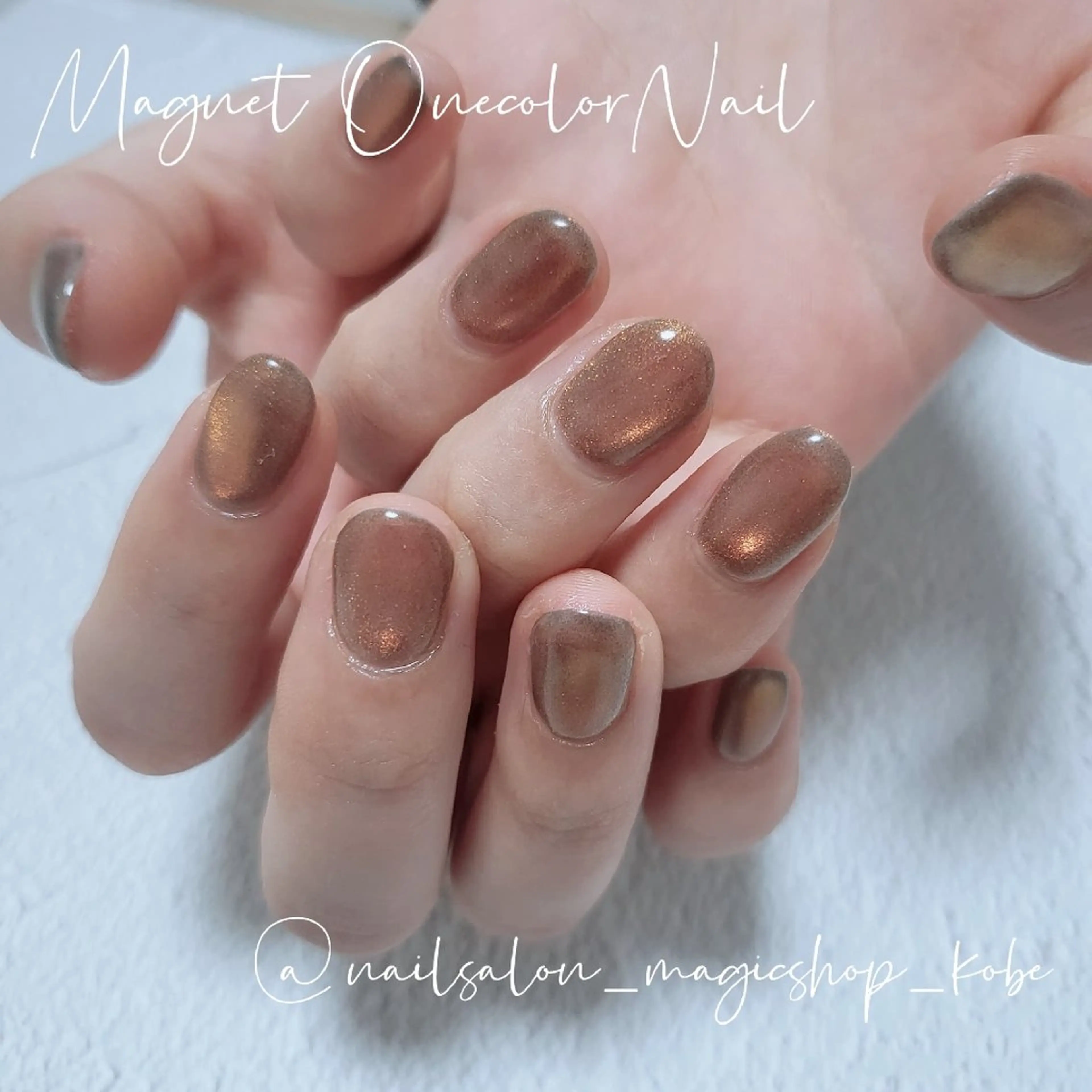 ネイル ジェルネイル マグネットネイル オレンジ ソフトジェル ハンドネイル Nailsalon MagicShopのネイルデザイン