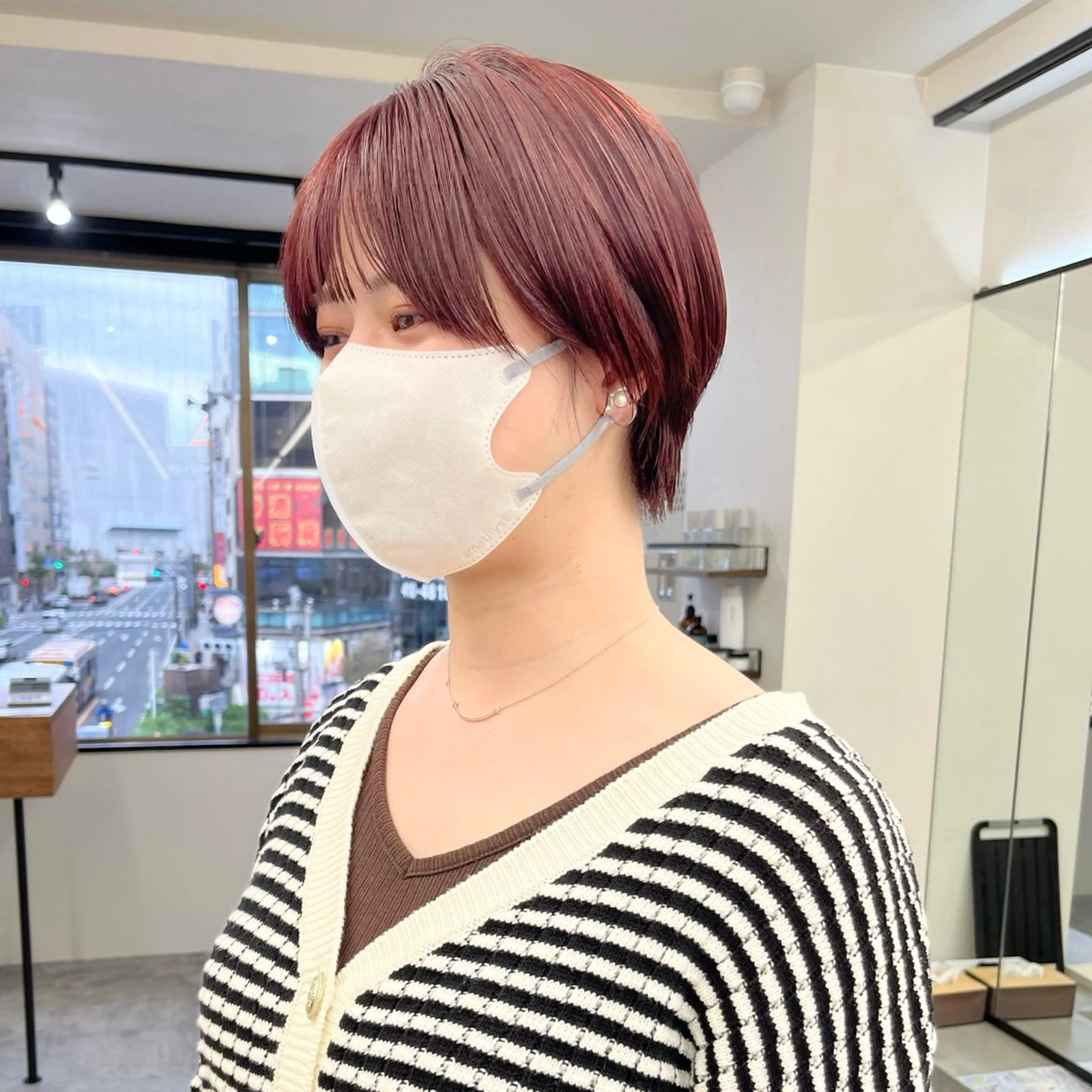 ショート カラー ブリーチ ブリーチなしカラー レッドカラー ボブ 髪質改善 カット ヘアカラー トリートメント 初めてのショート お任せください✂️のヘアスタイル