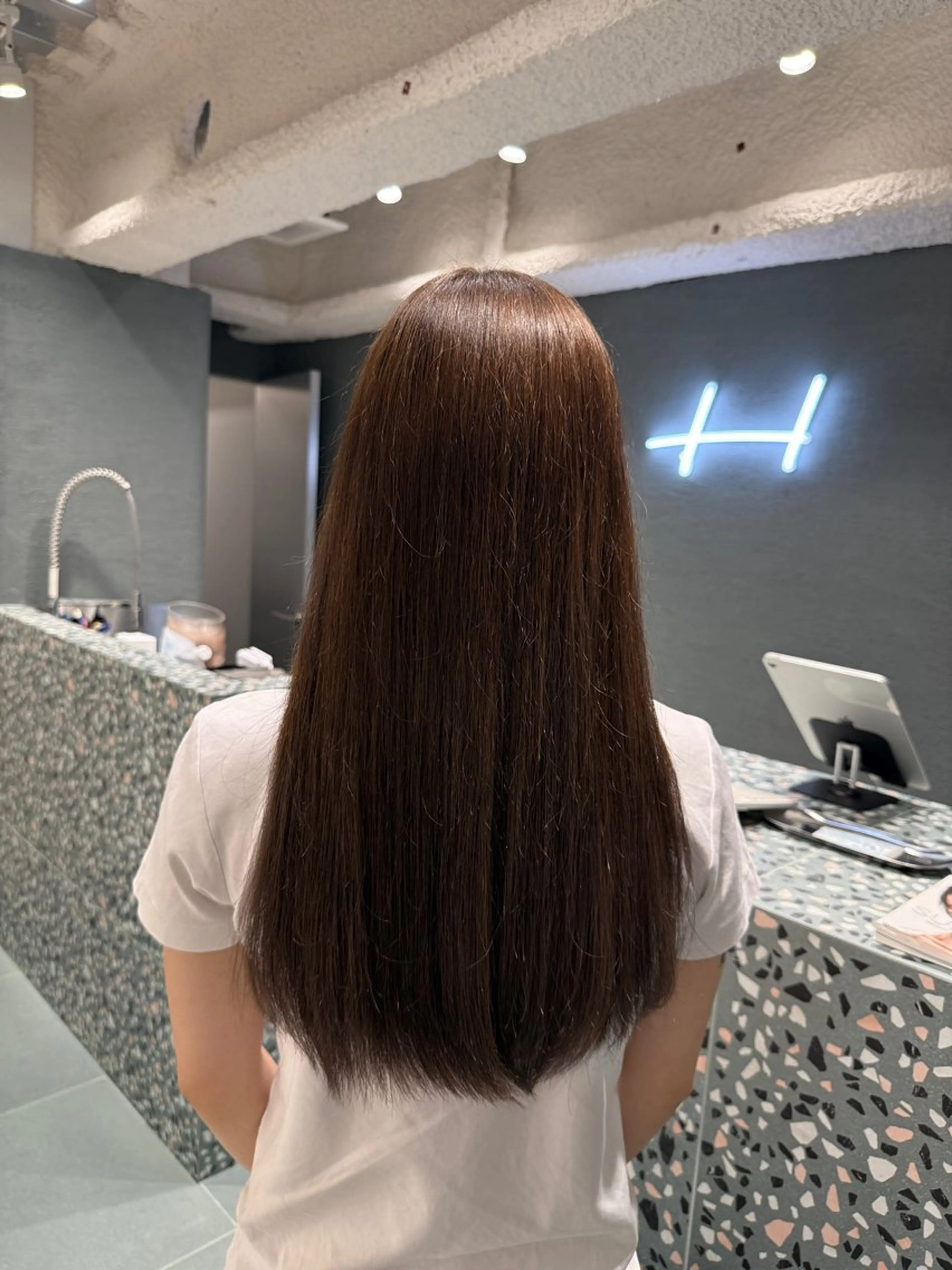ロング カラー せな立川レディース メンズカットモデルのヘアスタイル