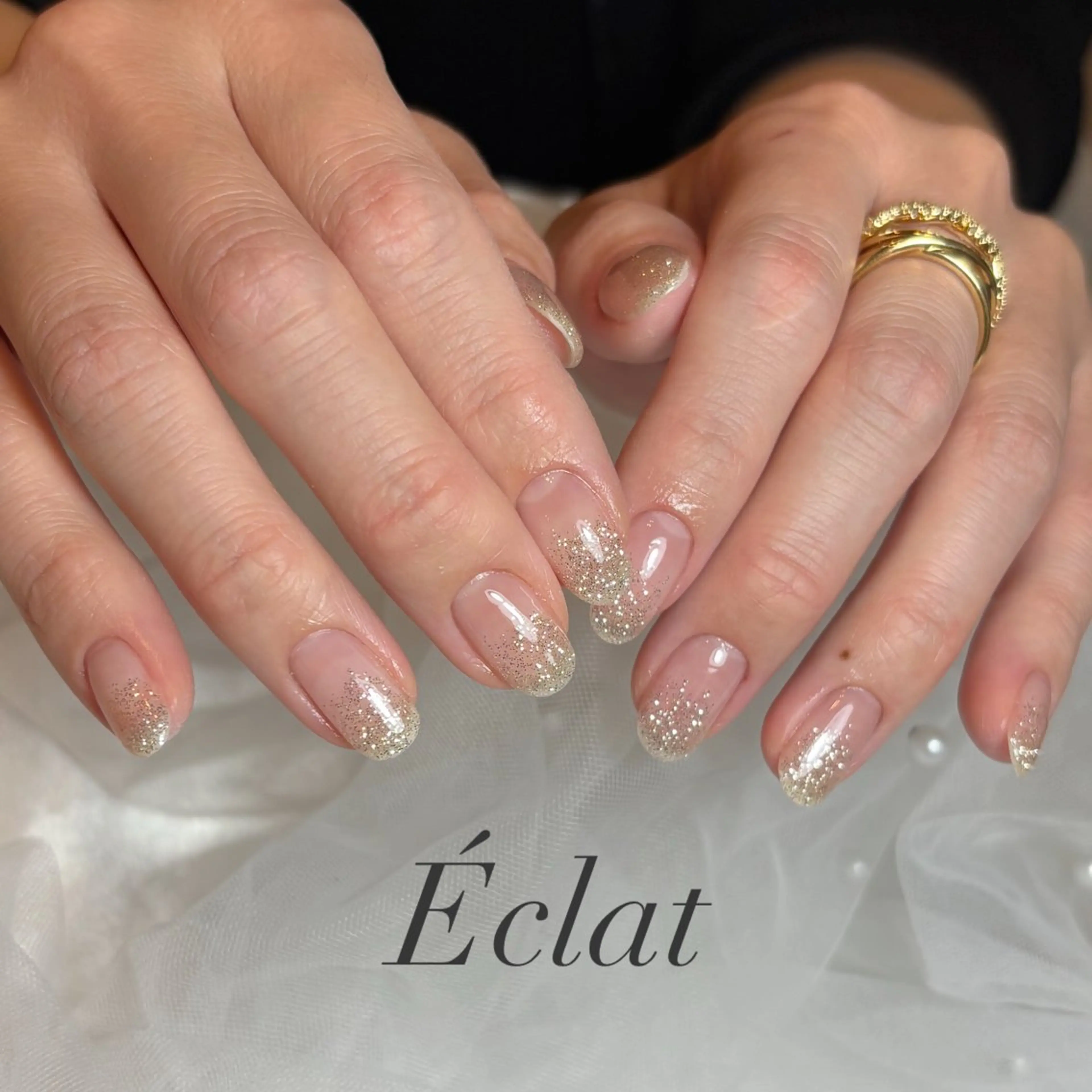 ネイル キラキラネイル ラメ(グリッター) ラメグラデーション ハンドネイル nail salon Éclatのネイルデザイン