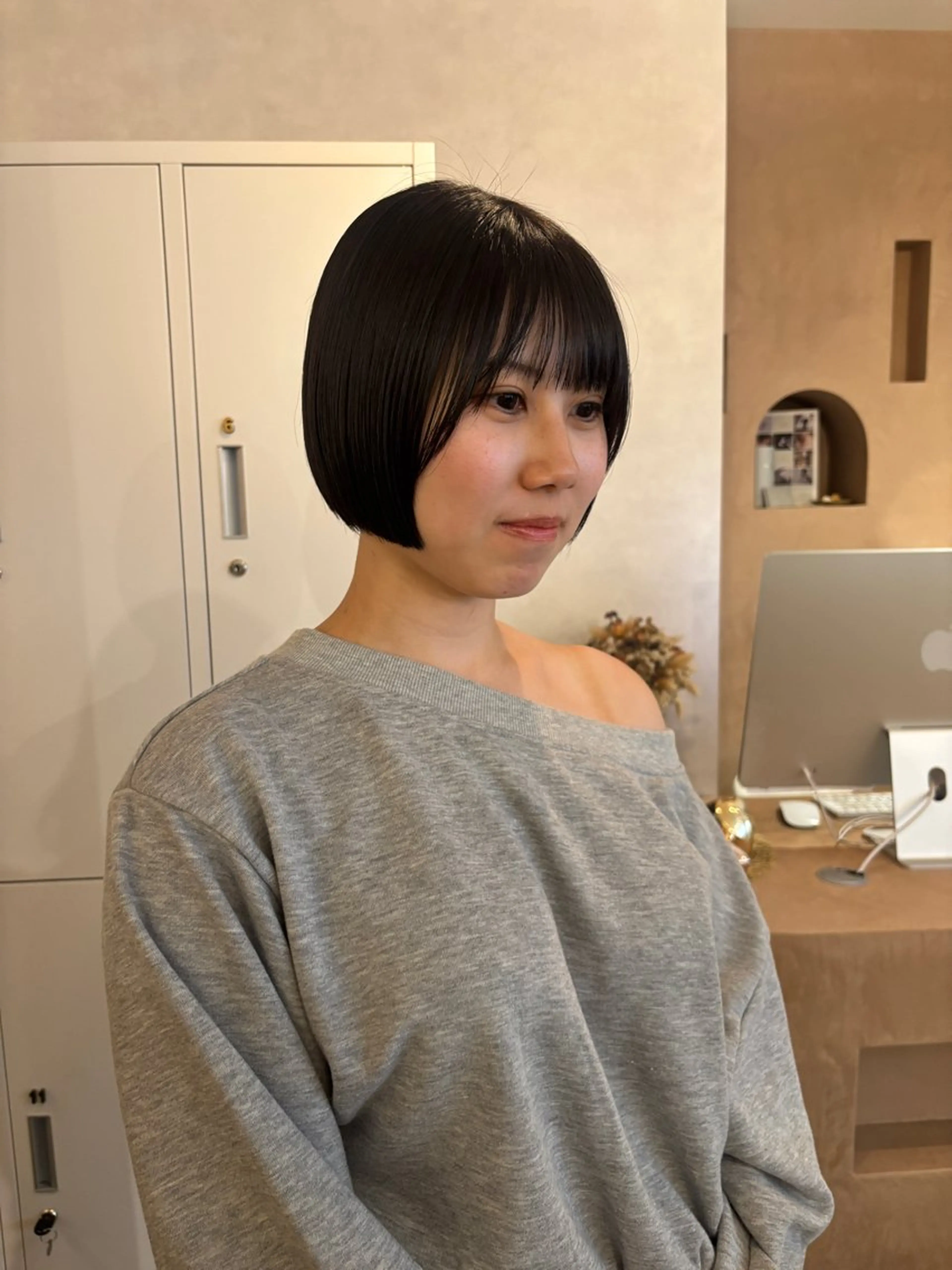 ショート カラー カット ヘアカラー トリートメント Chiho / 梅田 / ボブ/ パーマのヘアスタイル