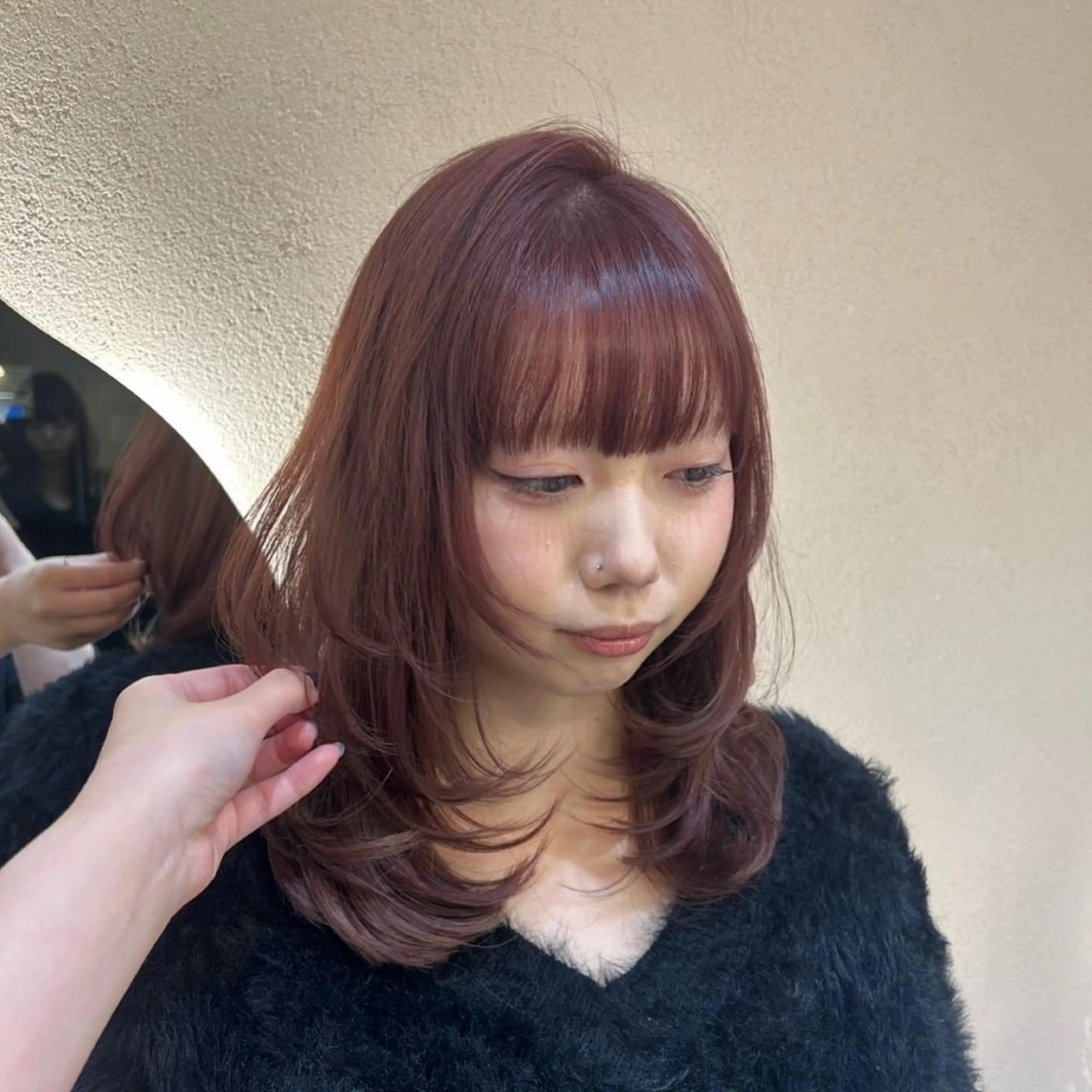 セミロング カラー レイヤー/艶髪カラー 🌷油科あい🌷のヘアスタイル